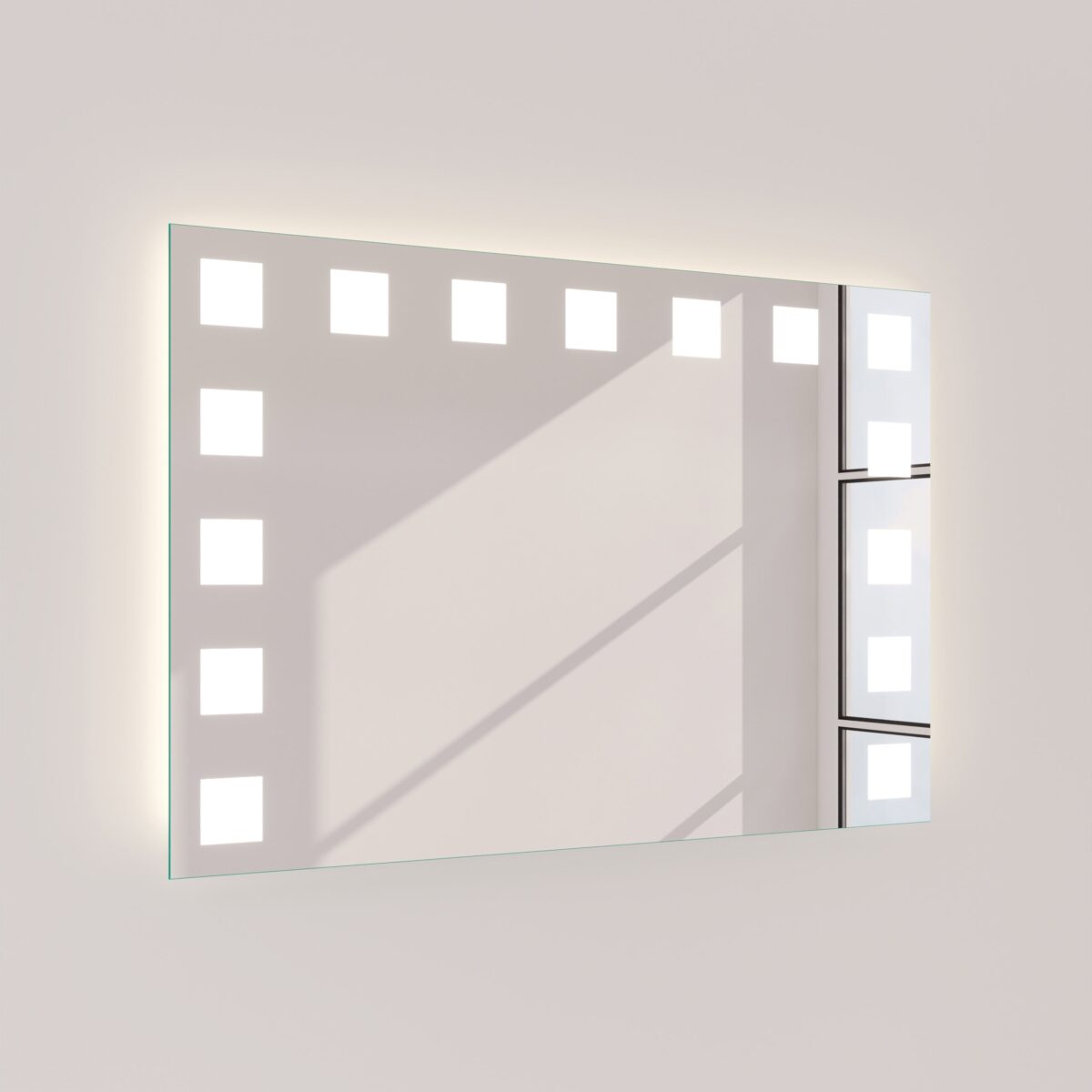 Badspiegel mit Beleuchtung - Hollywood Dice links oben rechts – Bild 4