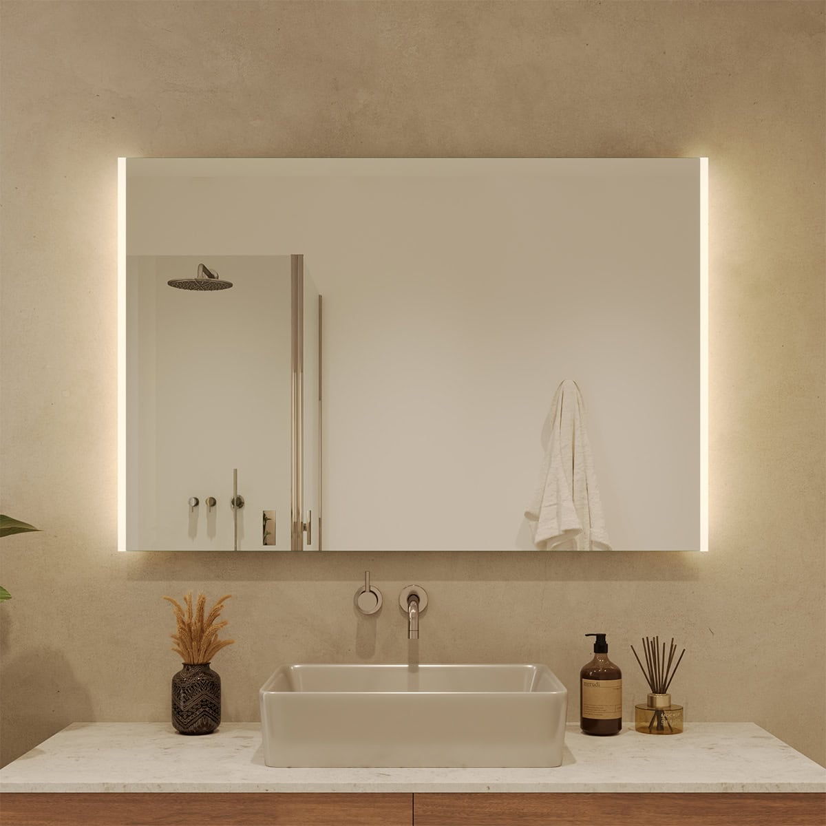 Badspiegel mit Beleuchtung - Siena links rechts – Bild 2