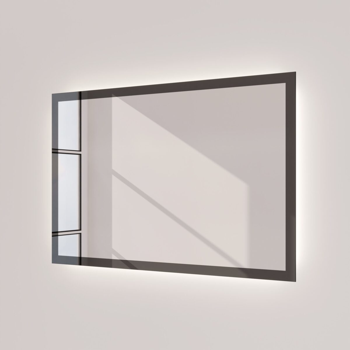 Badspiegel mit Rahmen aus Glas und Hintergrundbeleuchtung - Aurea rundherum – Bild 4