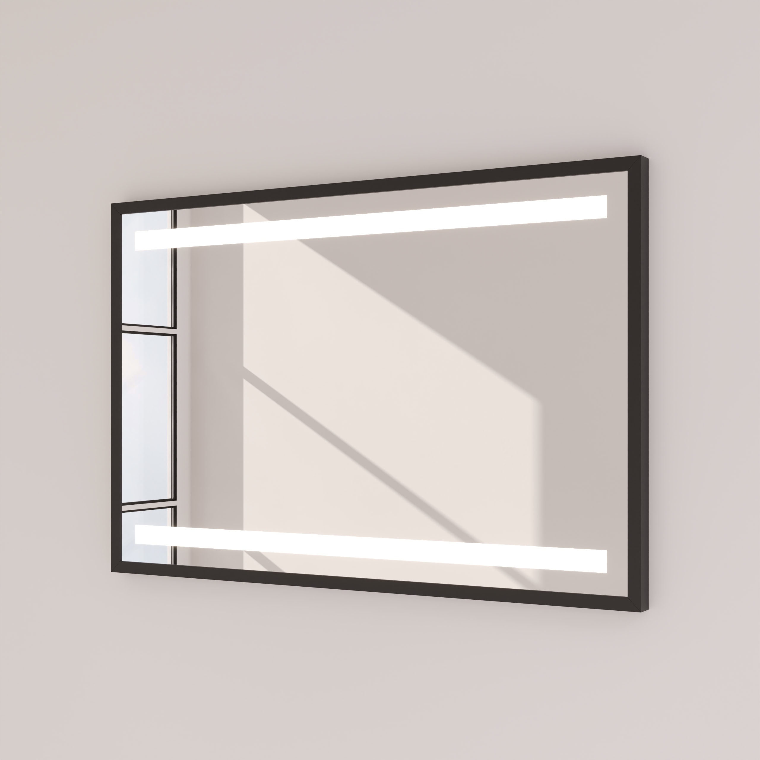 Badspiegel mit Rahmen und Beleuchtung - Noela oben unten – Bild 4