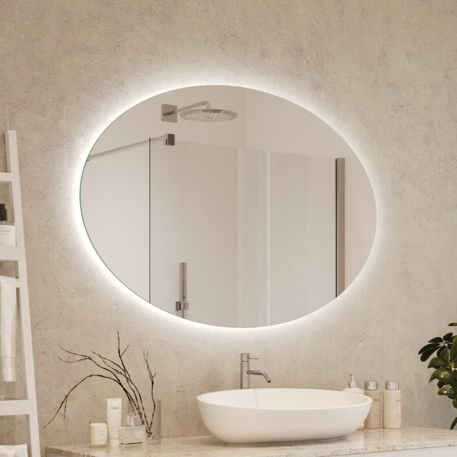 Badspiegel oval mit Hintergrundbeleuchtung - Aurea