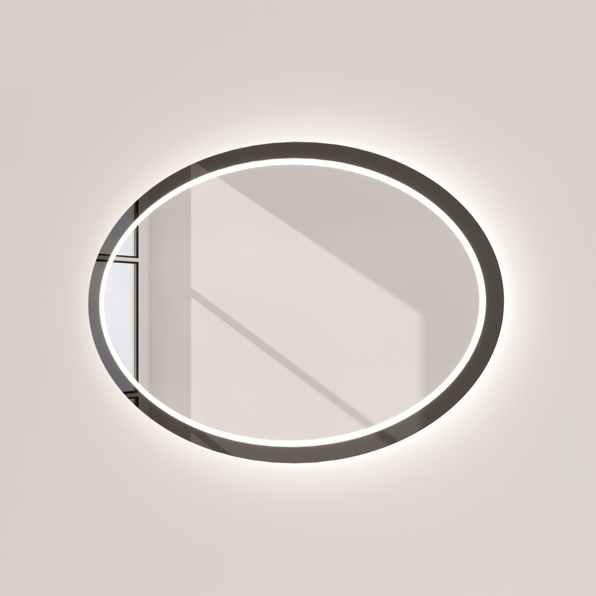Badspiegel oval mit Rahmen aus Glas und Beleuchtung - Siena rundherum – Bild 4