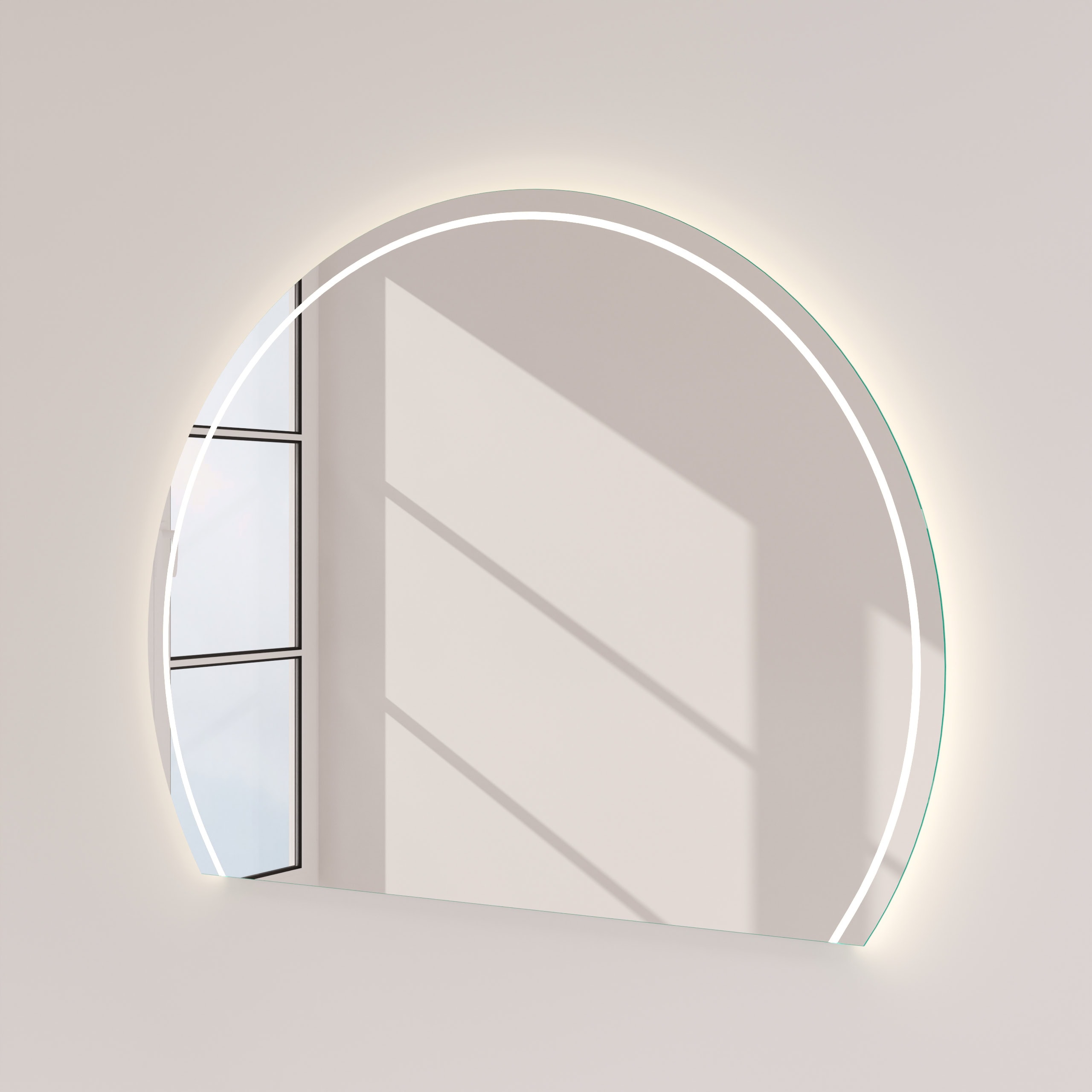 Runder Badspiegel angeschnitten mit Beleuchtung - Modena – Bild 4