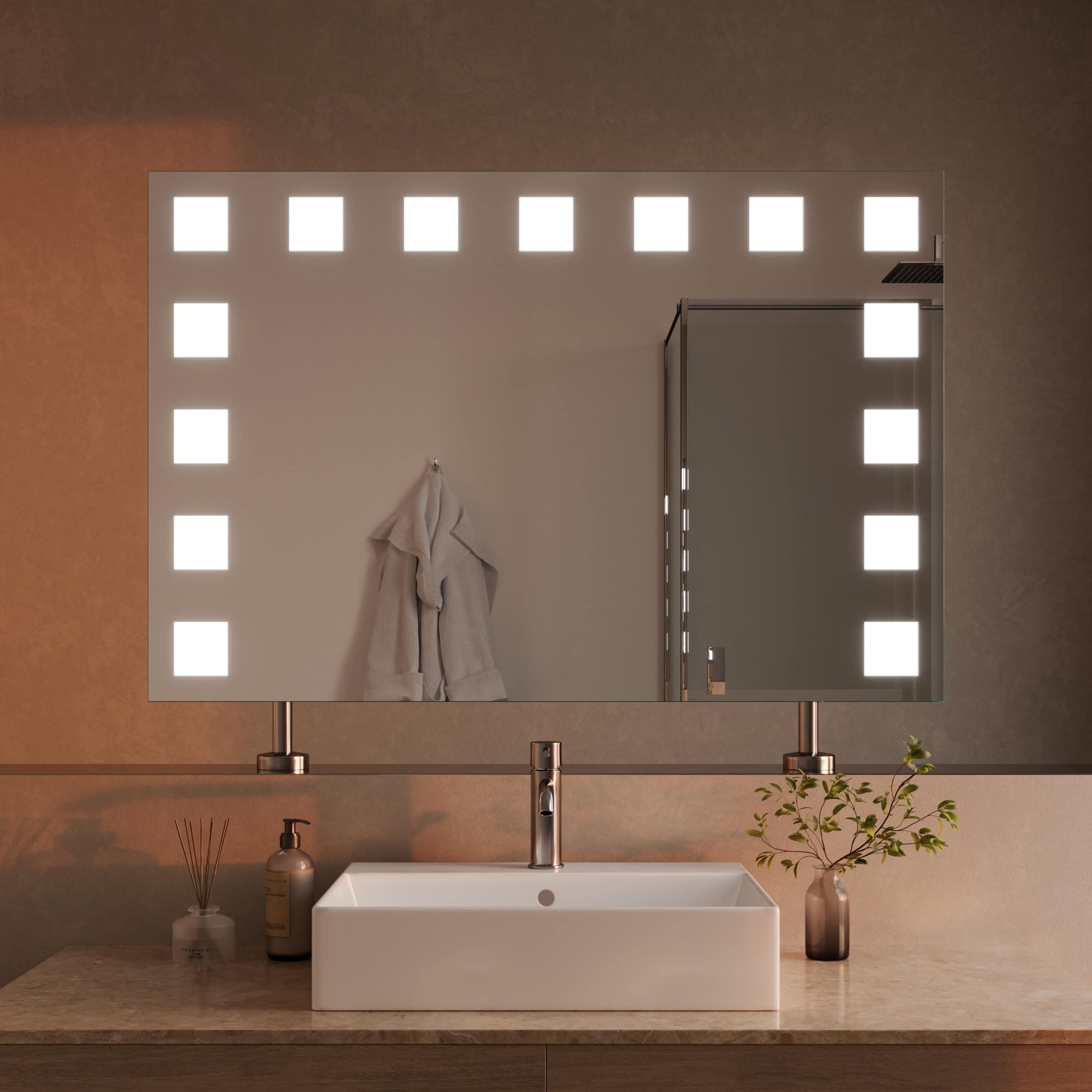 Spiegel Raumteiler mit Beleuchtung - Hollywood Dice links oben rechts – Bild 2