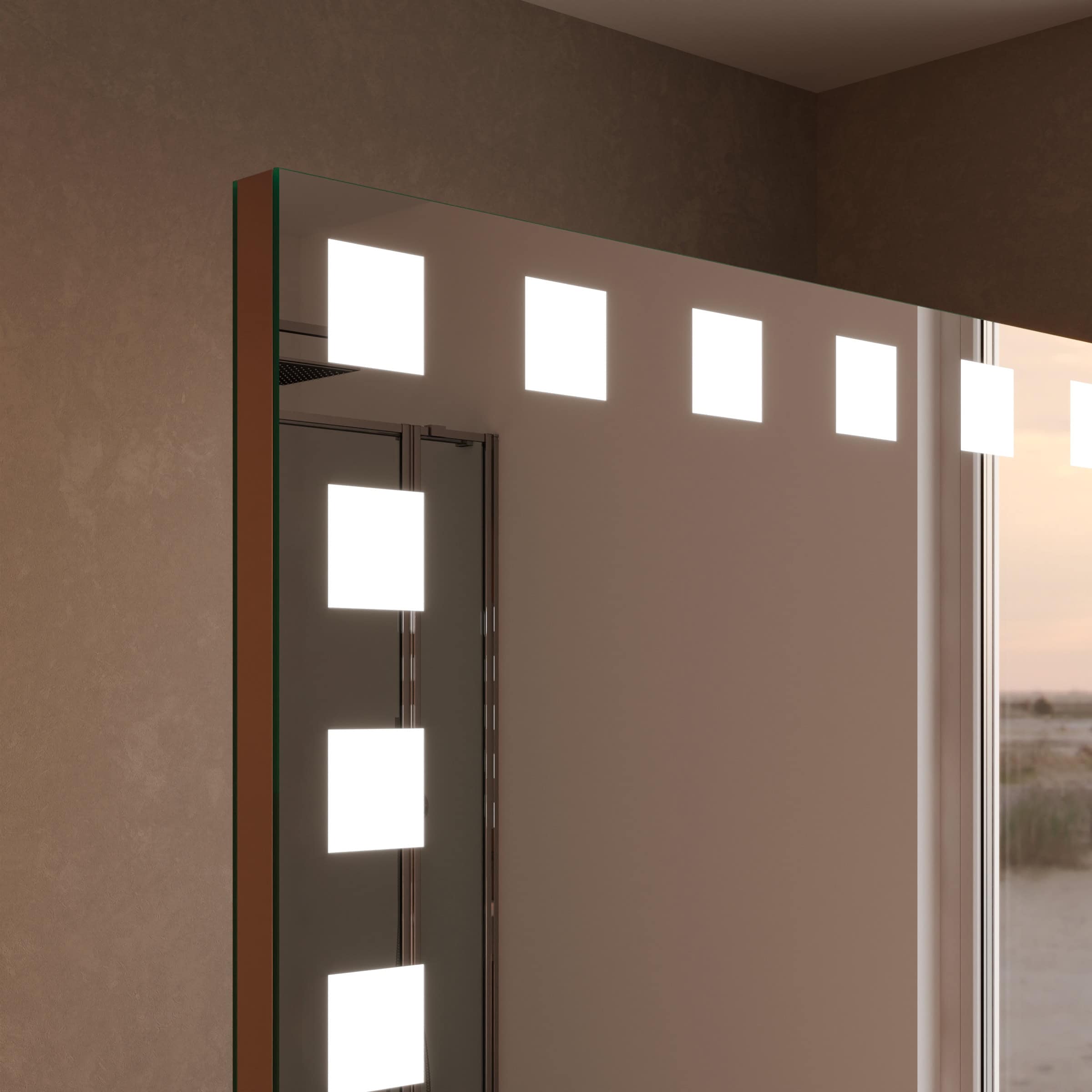 Spiegel Raumteiler mit Beleuchtung - Hollywood Dice links oben rechts – Bild 3