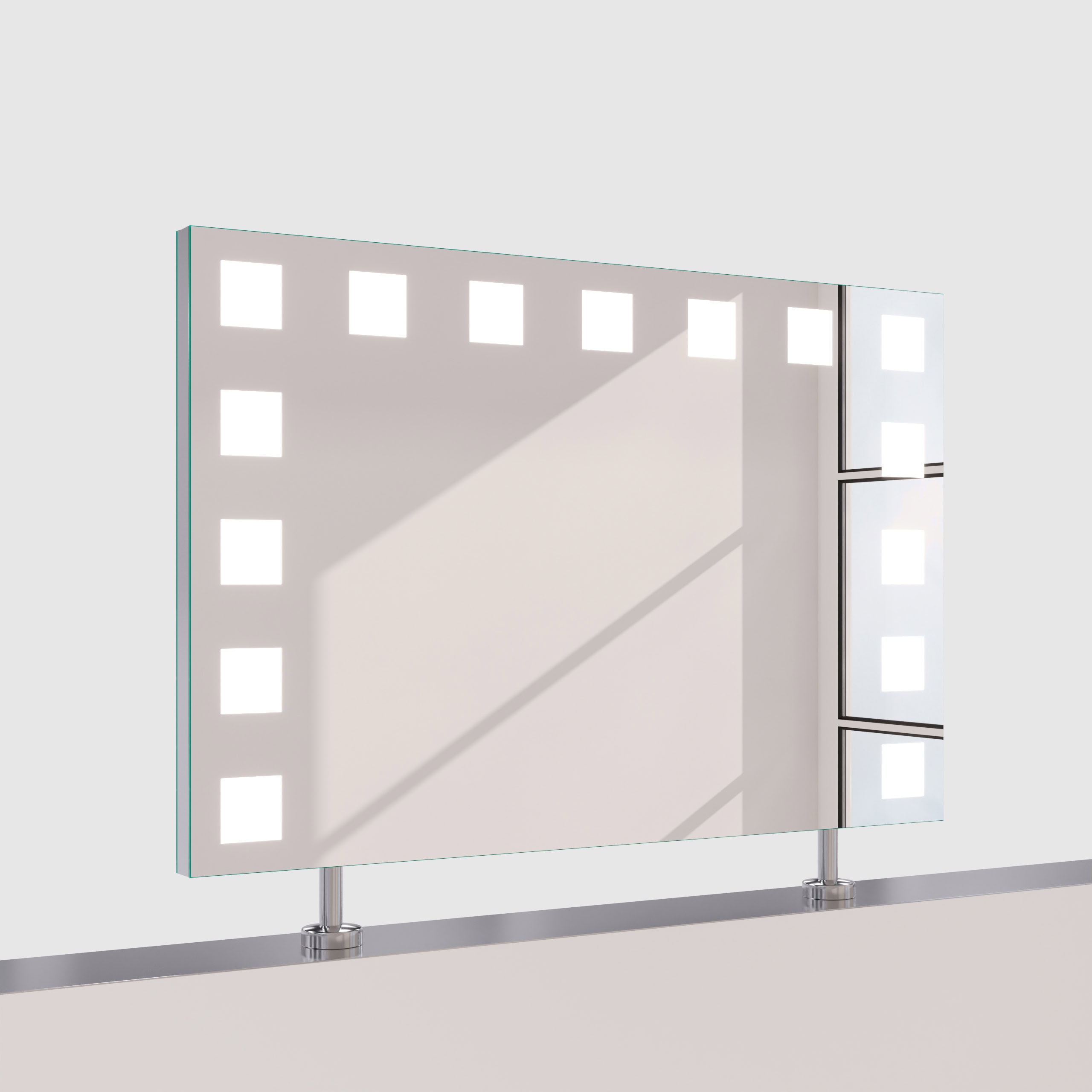 Spiegel Raumteiler mit Beleuchtung - Hollywood Dice links oben rechts – Bild 4