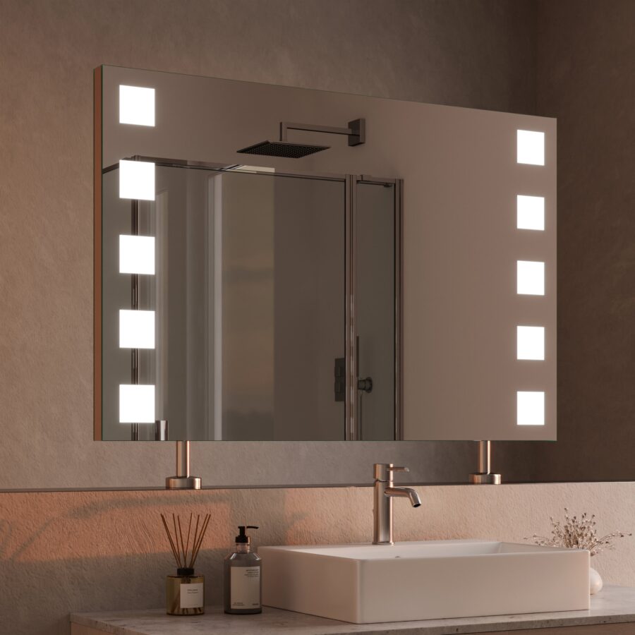 Spiegel Raumteiler mit Beleuchtung - Hollywood Dice links rechts