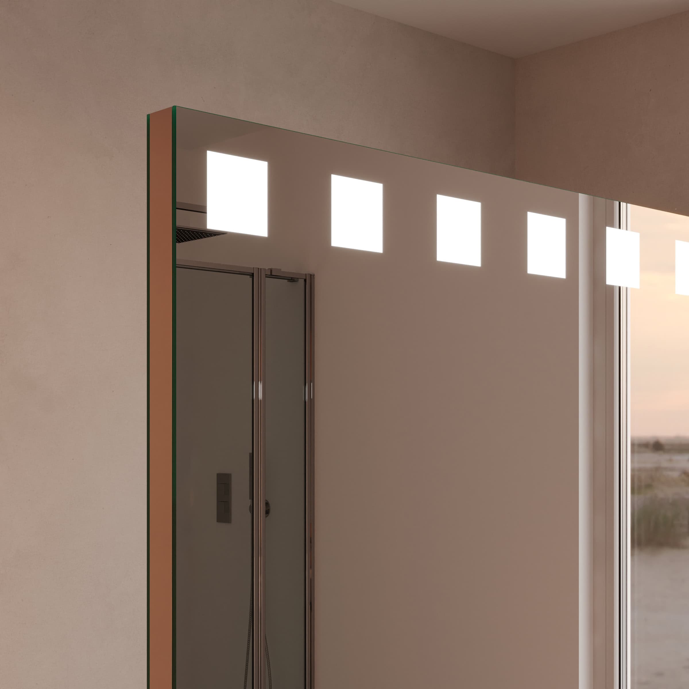 Spiegel Raumteiler mit Beleuchtung - Hollywood Dice oben – Bild 3