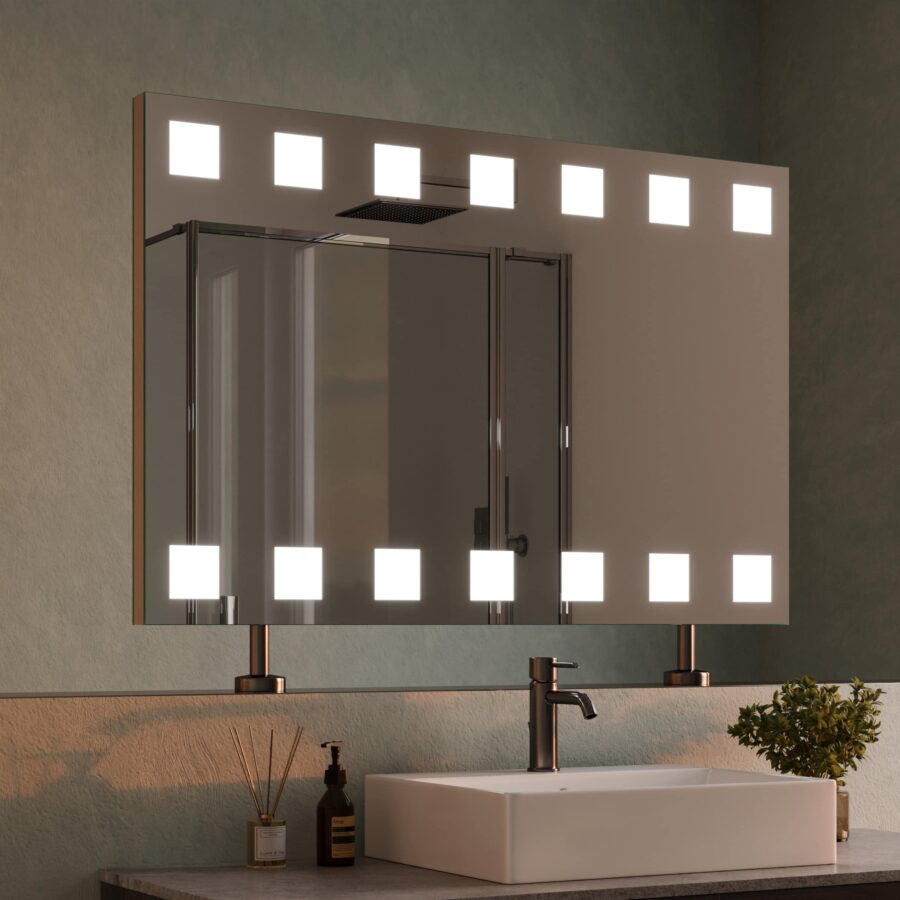 Spiegel Raumteiler mit Beleuchtung - Hollywood Dice oben unten