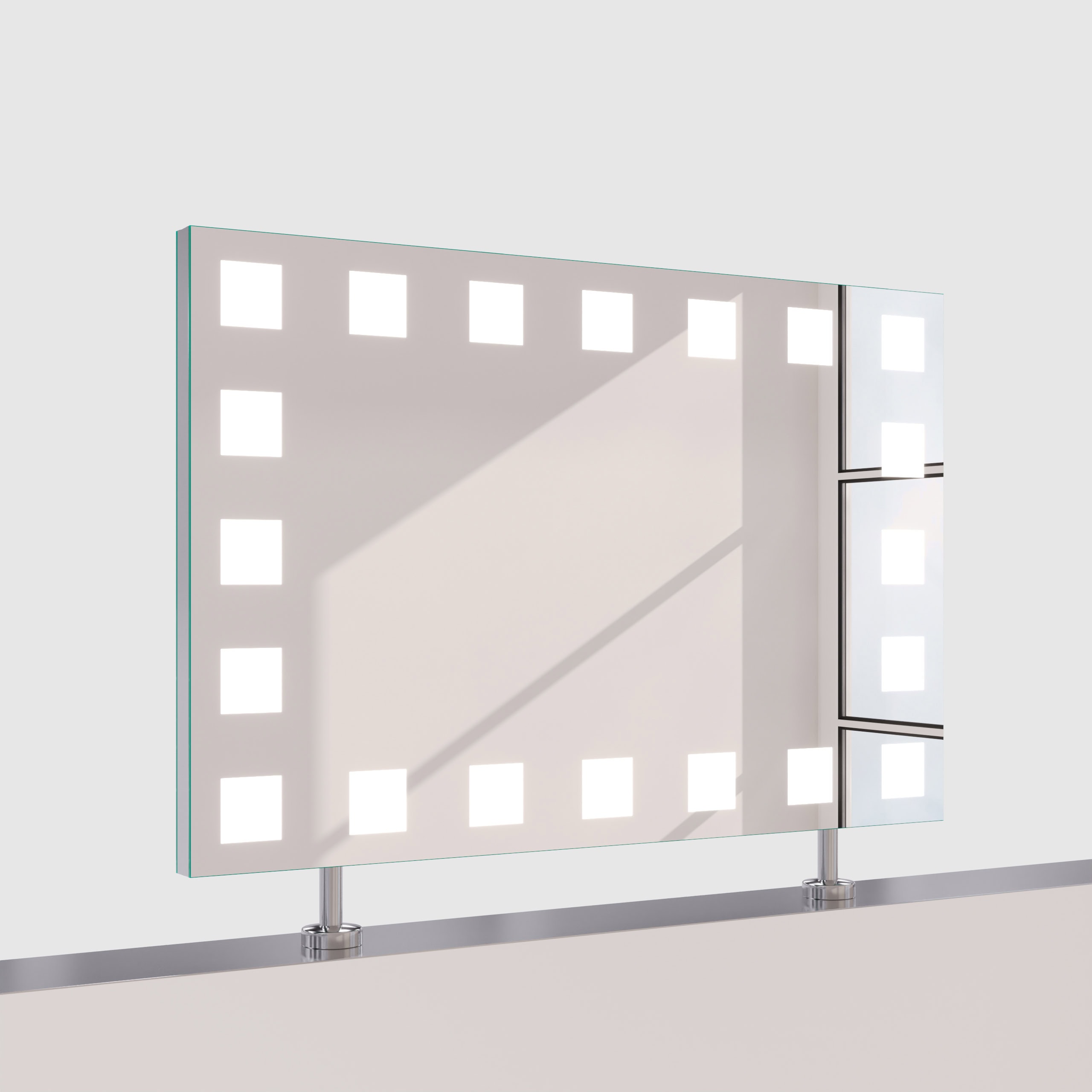 Spiegel Raumteiler mit Beleuchtung - Hollywood Dice rundherum – Bild 4