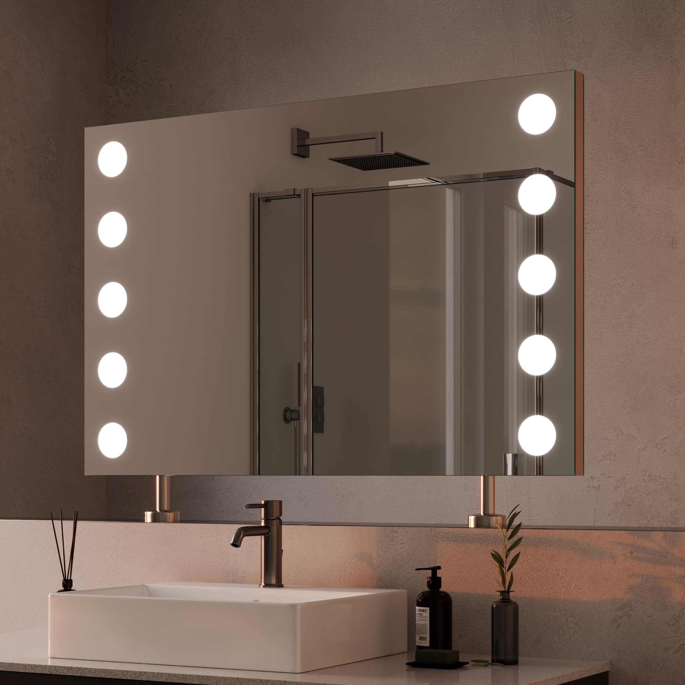 Spiegel Raumteiler mit Beleuchtung - Hollywood links rechts