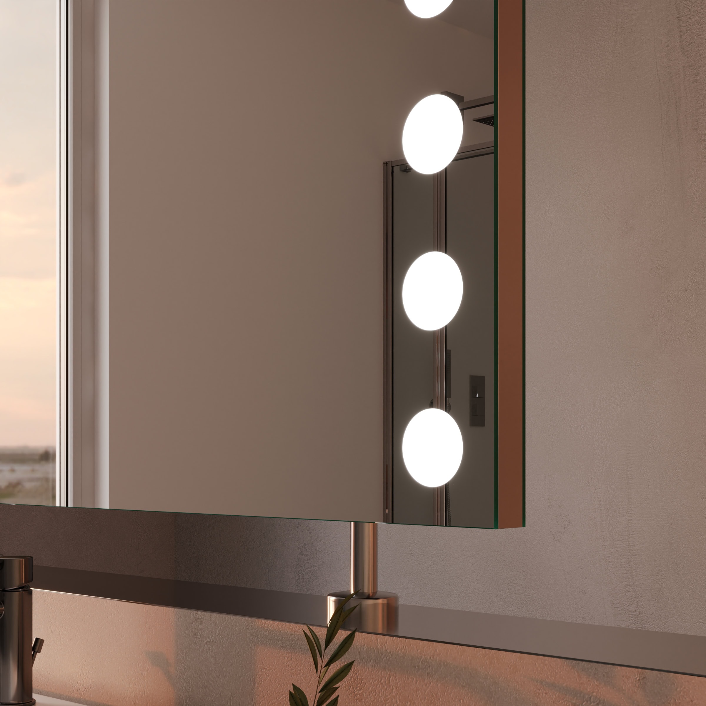 Spiegel Raumteiler mit Beleuchtung - Hollywood links rechts – Bild 3