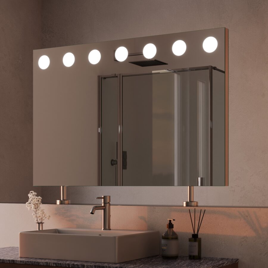 Spiegel Raumteiler mit Beleuchtung - Hollywood oben