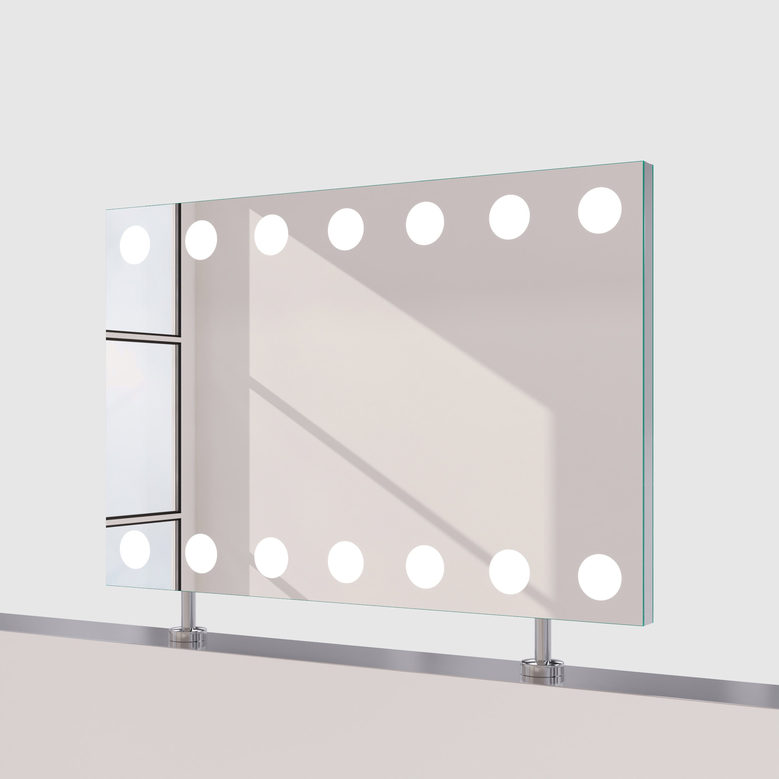 Spiegel Raumteiler mit Beleuchtung - Hollywood oben unten – Bild 4