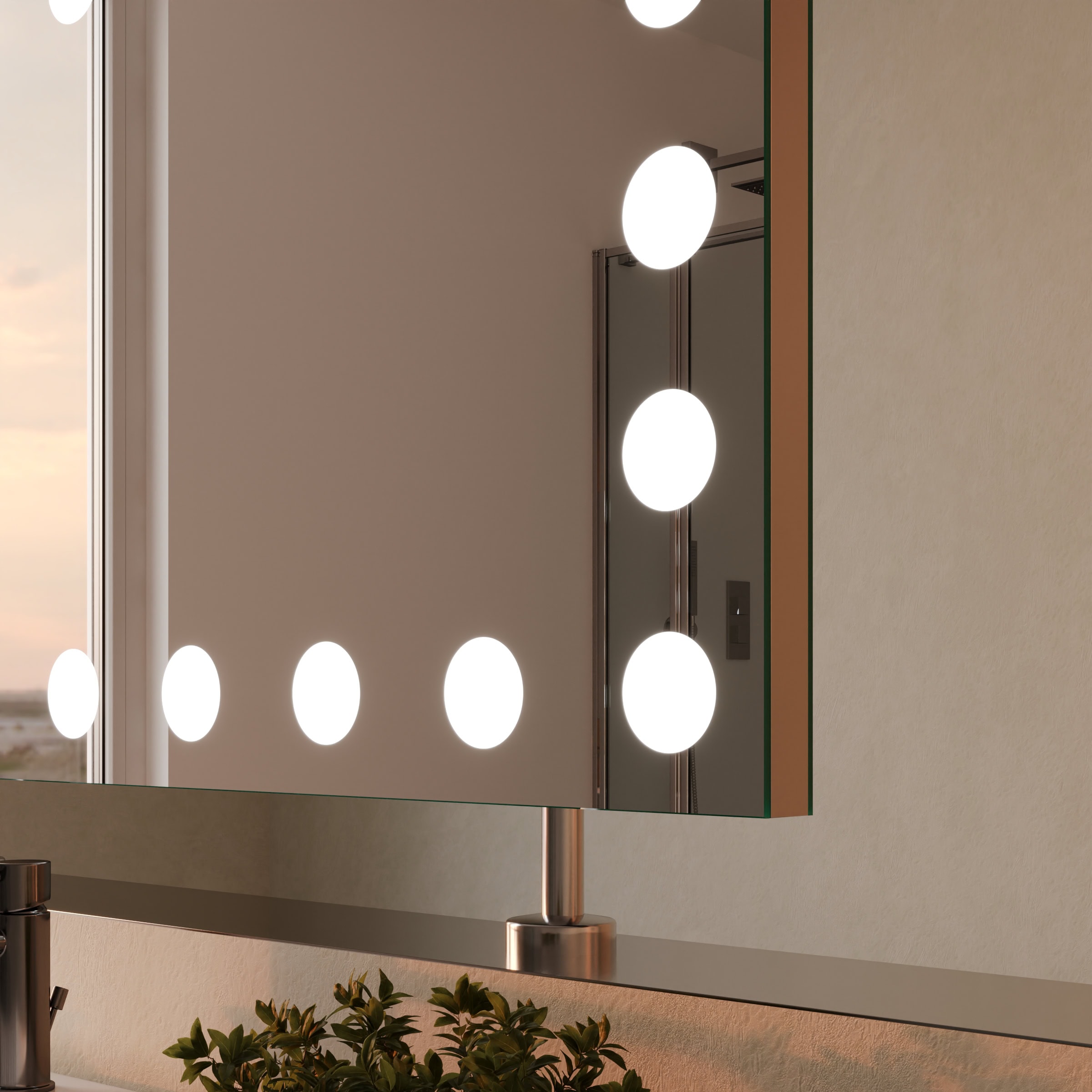 Spiegel Raumteiler mit Beleuchtung - Hollywood rundherum – Bild 3