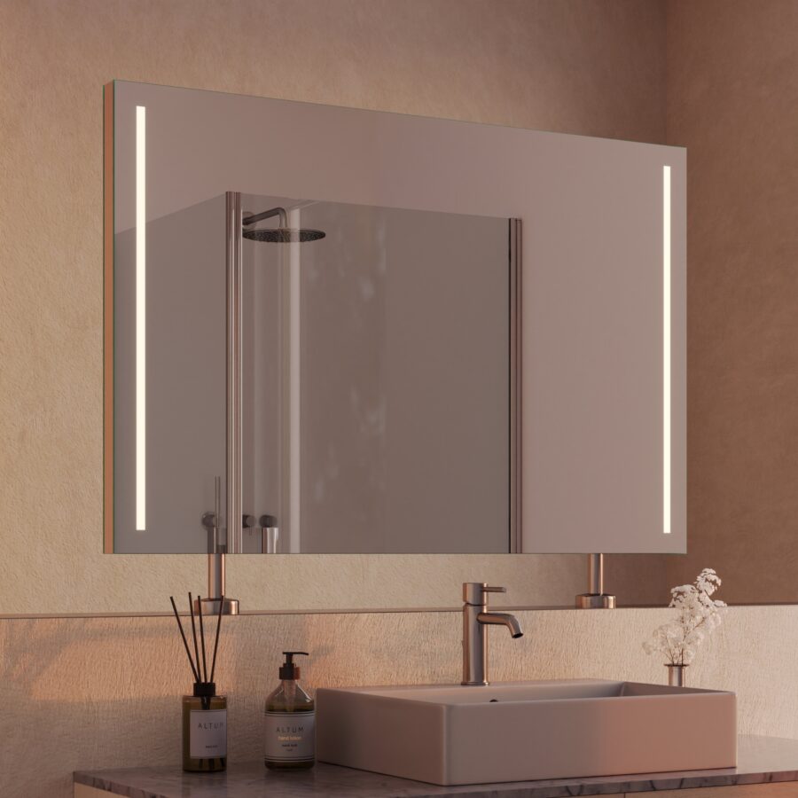 Spiegel Raumteiler mit Beleuchtung - Modena links rechts