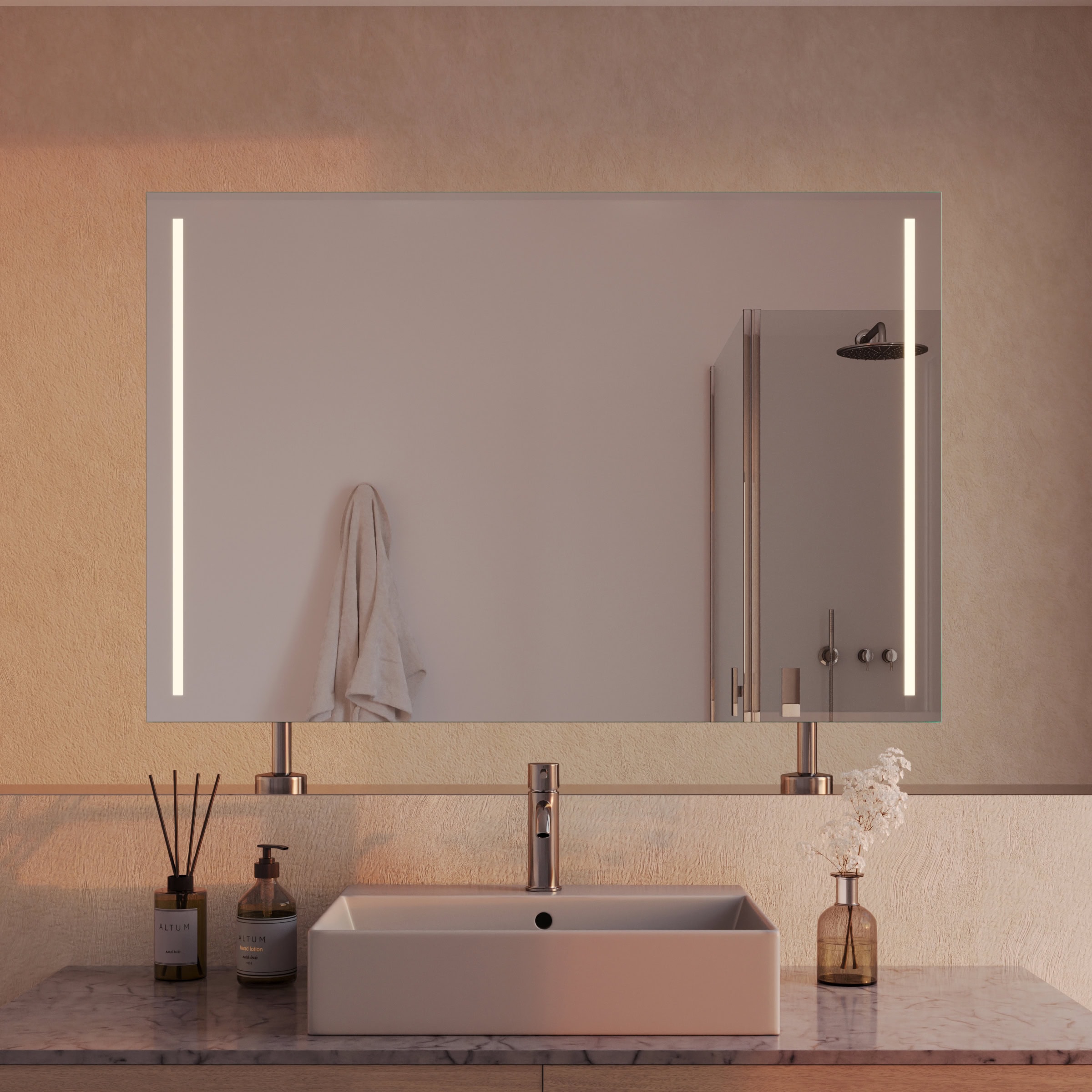 Spiegel Raumteiler mit Beleuchtung - Modena links rechts – Bild 2