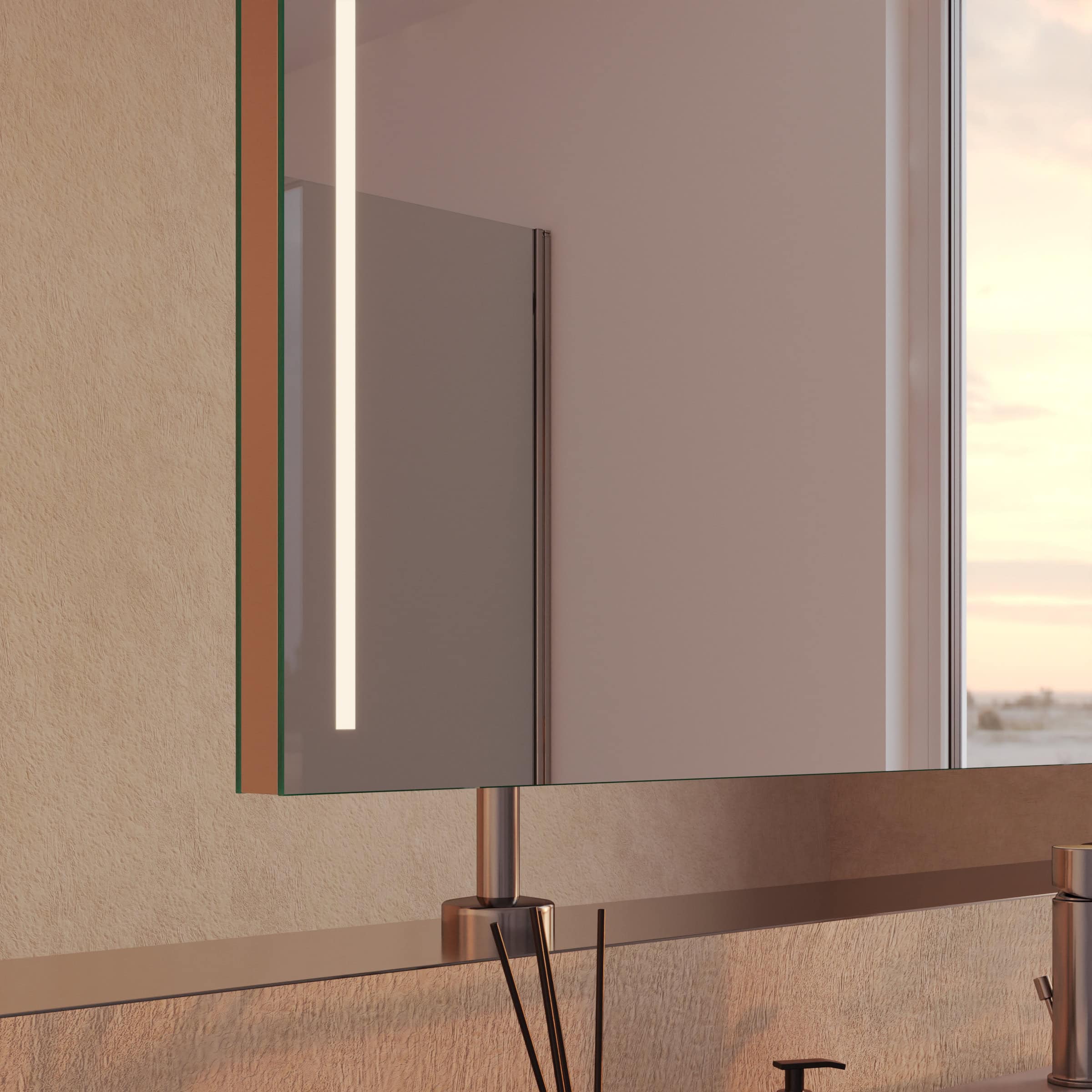 Spiegel Raumteiler mit Beleuchtung - Modena links rechts – Bild 3