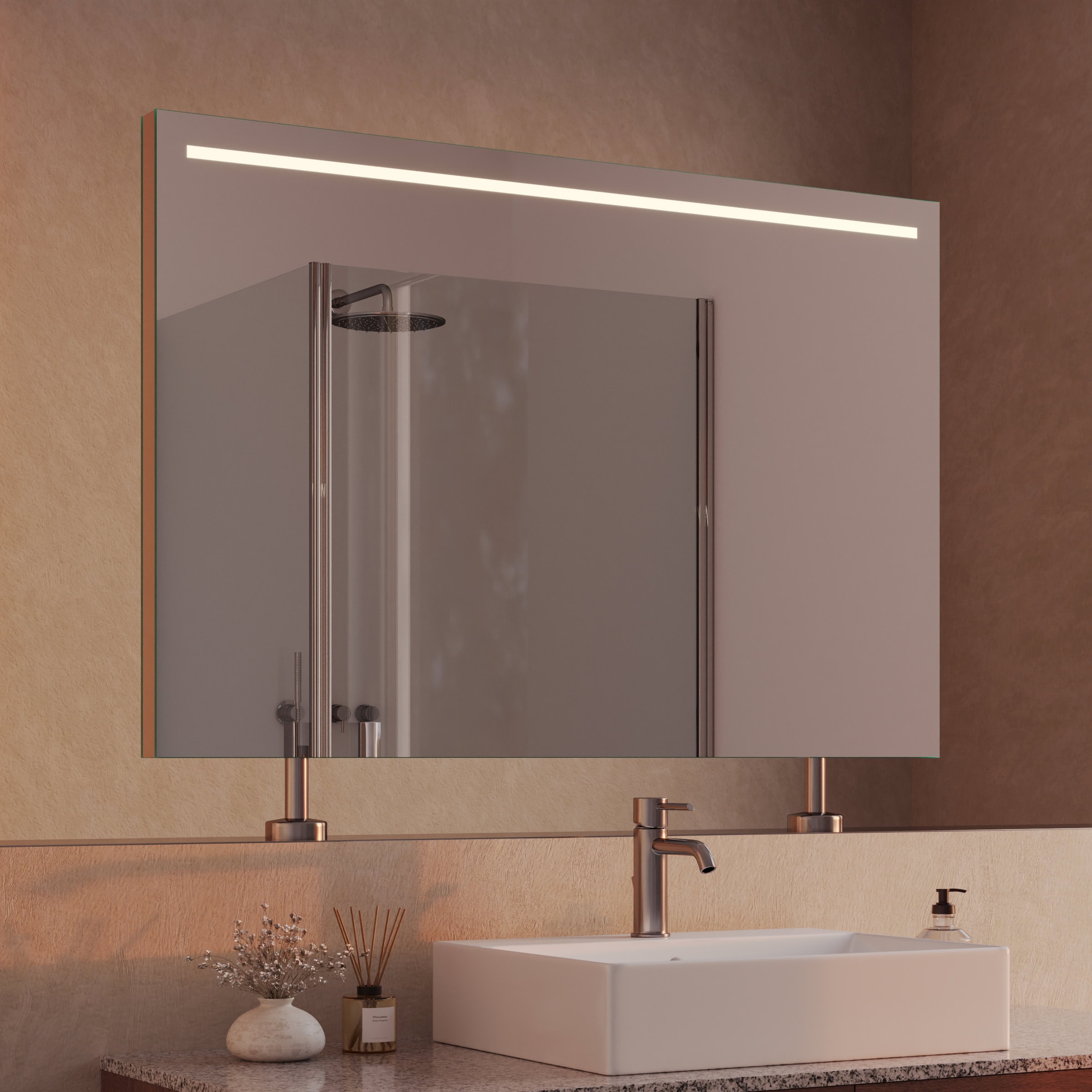 Spiegel Raumteiler mit Beleuchtung - Modena oben