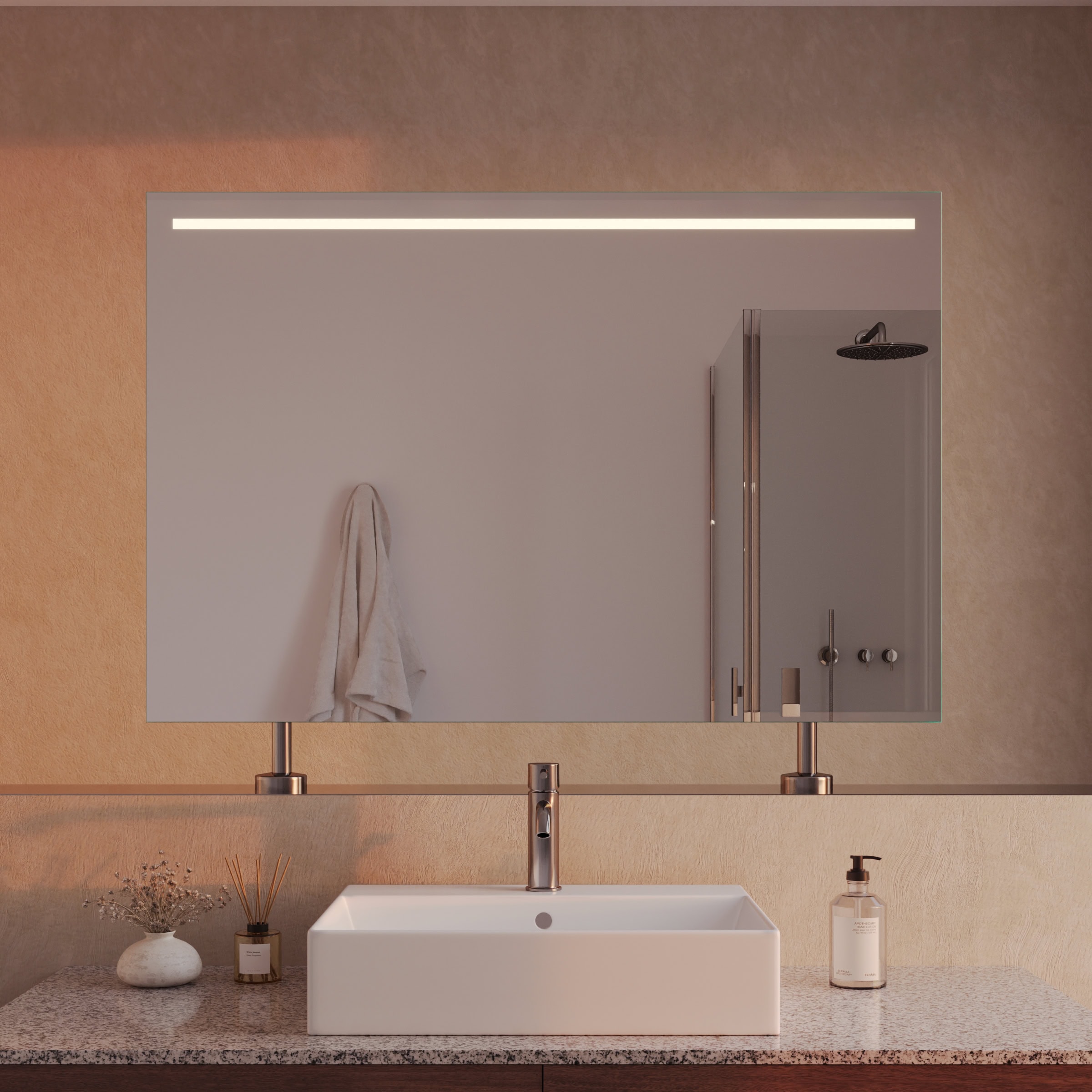 Spiegel Raumteiler mit Beleuchtung - Modena oben – Bild 2