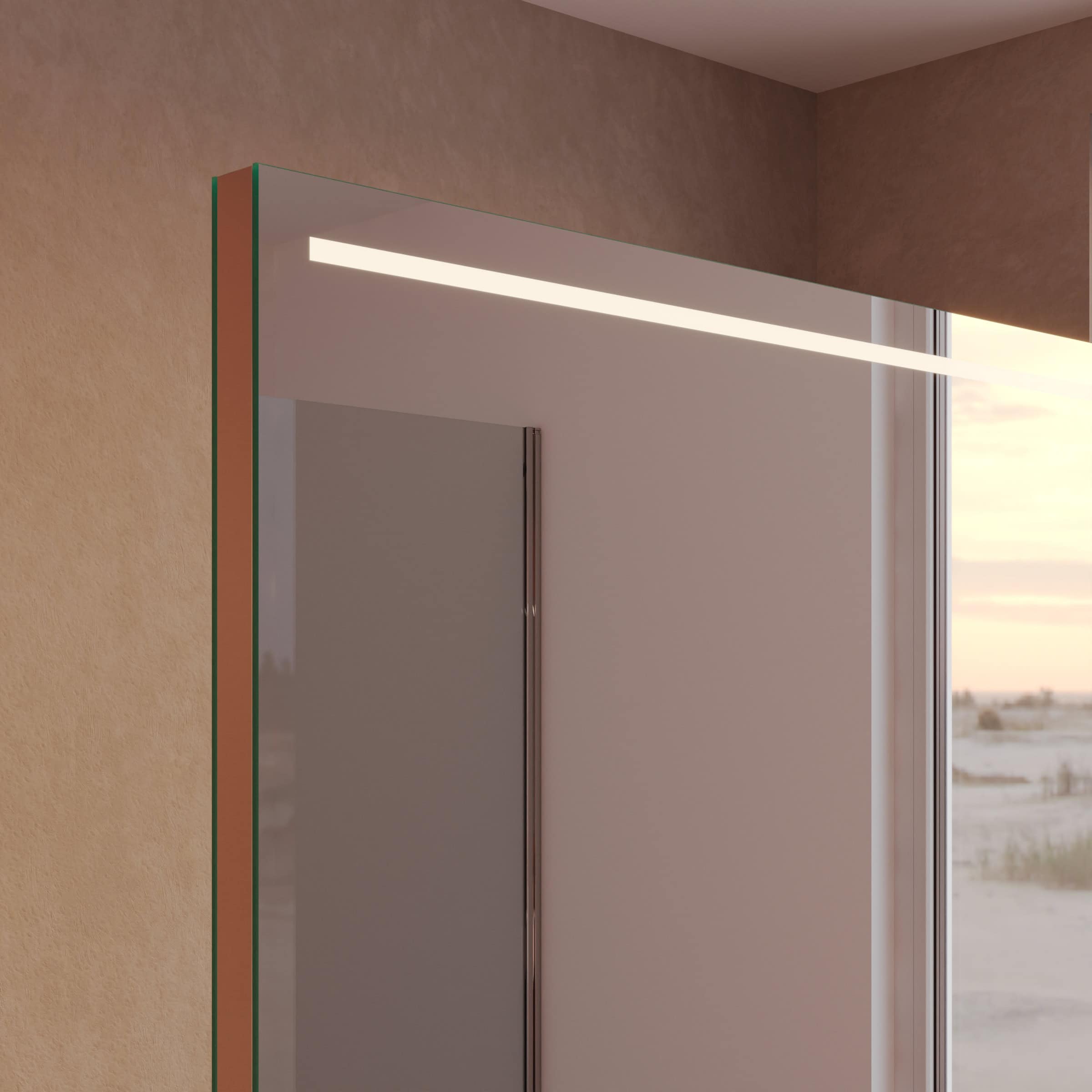 Spiegel Raumteiler mit Beleuchtung - Modena oben – Bild 3