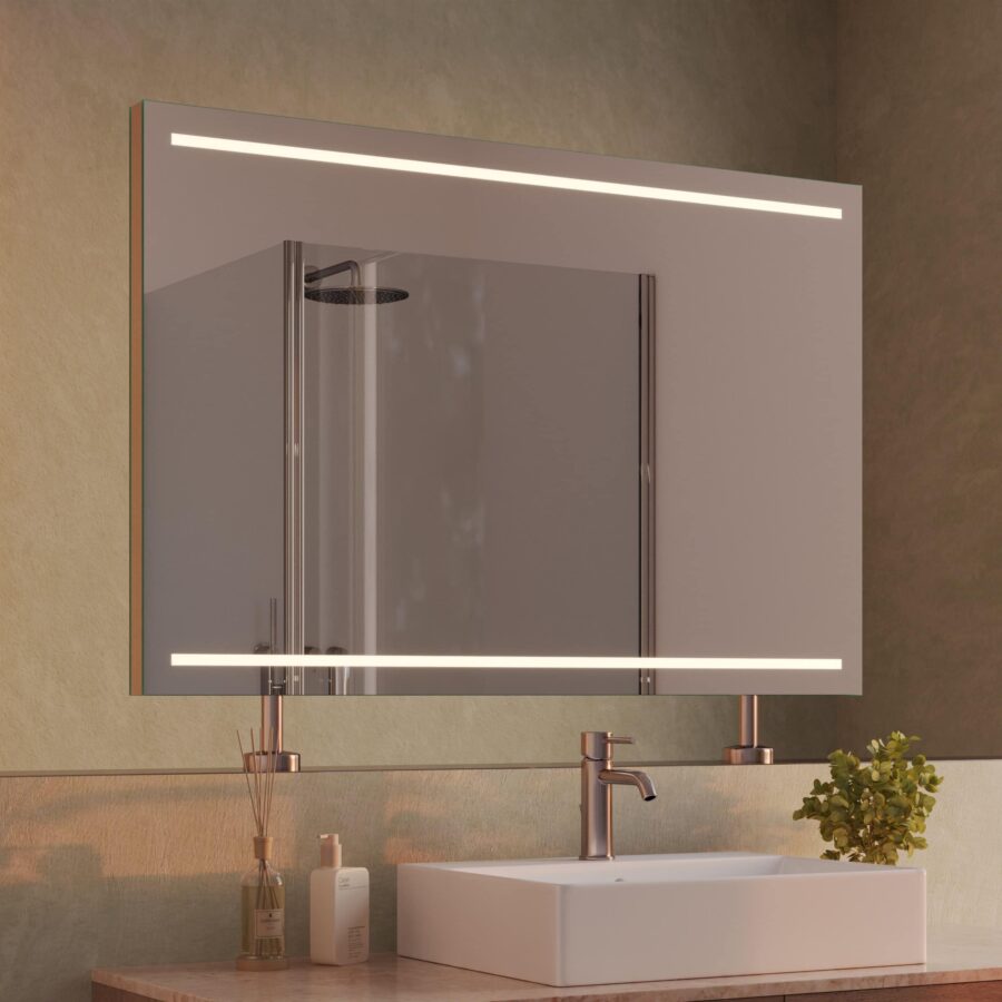 Spiegel Raumteiler mit Beleuchtung - Modena oben unten