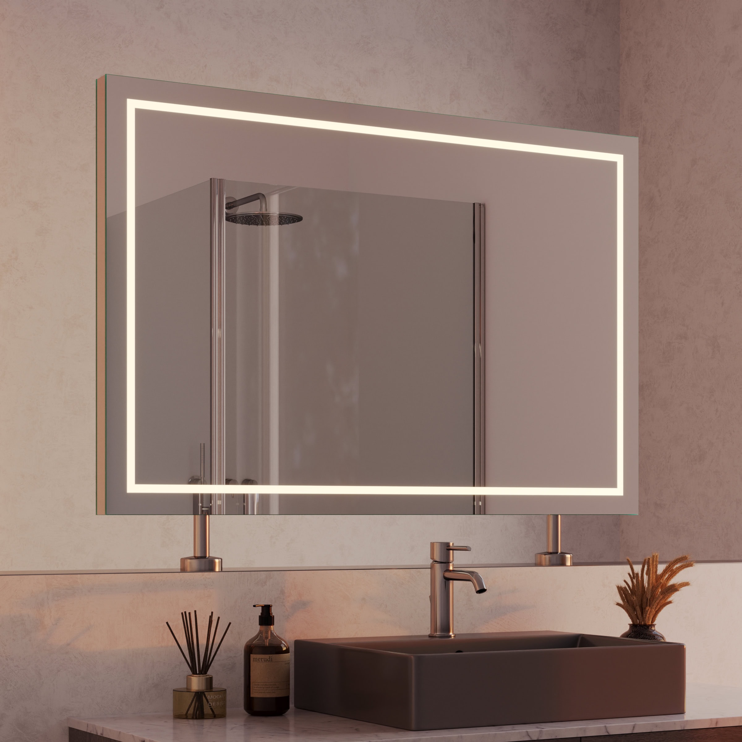 Spiegel Raumteiler mit Beleuchtung - Modena rundherum