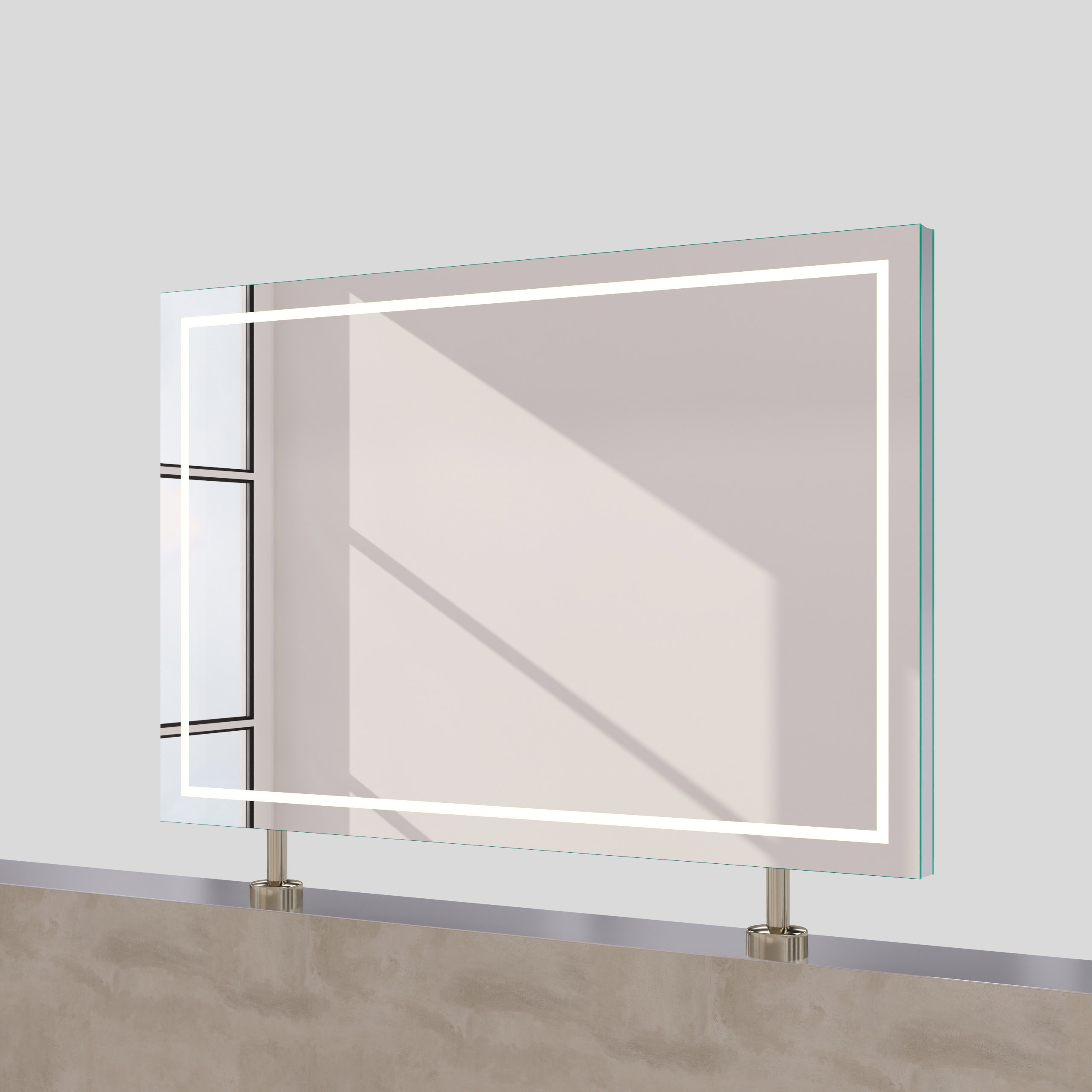 Spiegel Raumteiler mit Beleuchtung - Modena rundherum – Bild 4