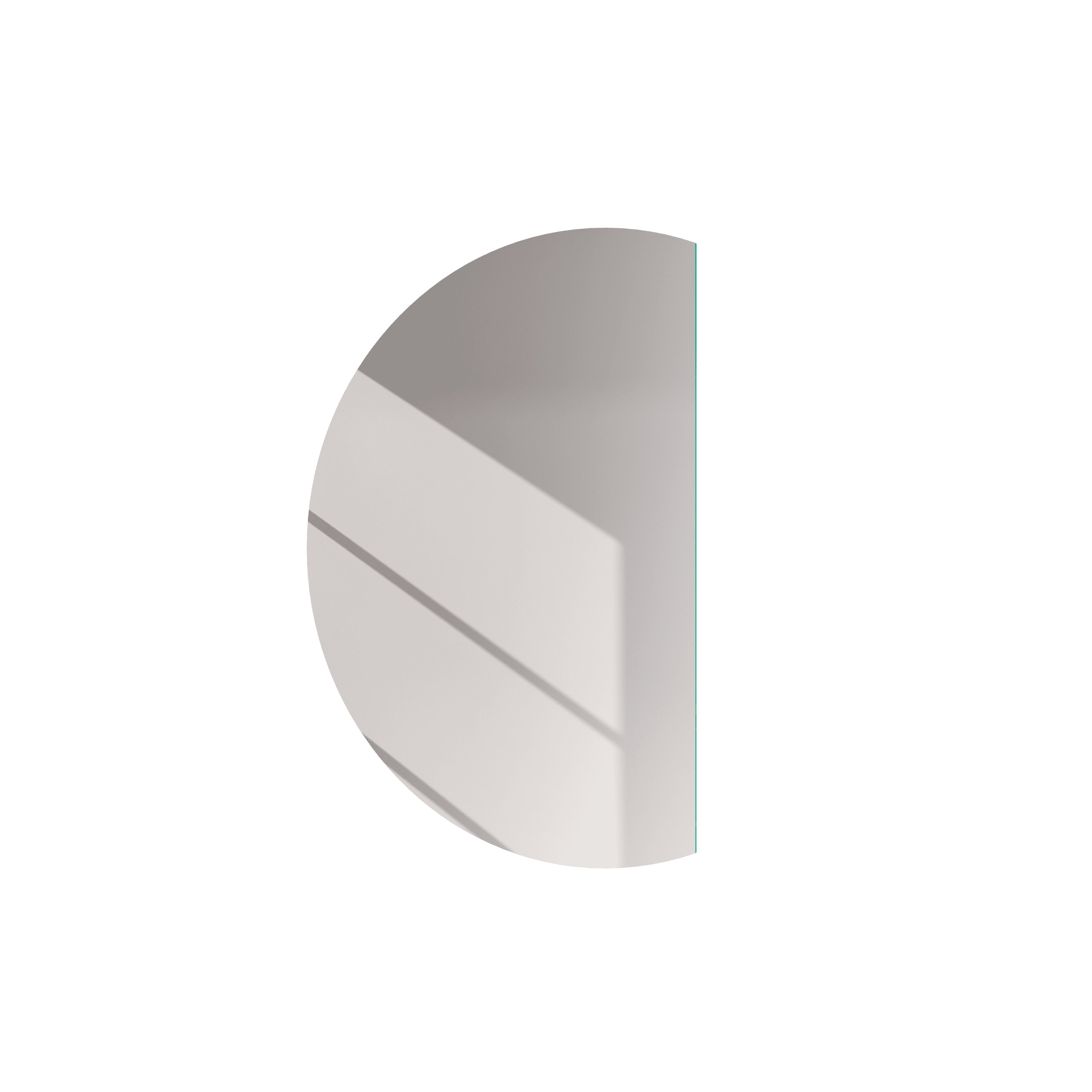 Badspiegel als Halbmond