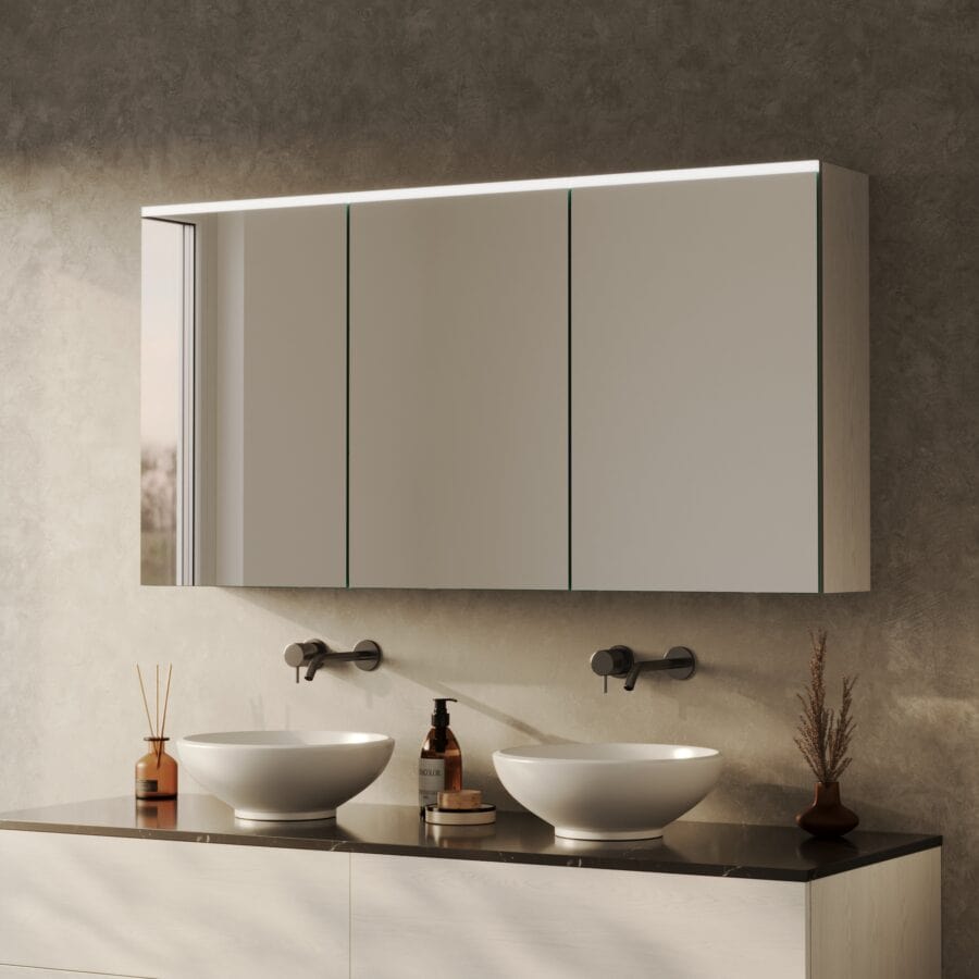 Spiegelschrank fürs Bad mit Beleuchtung - Lumira oben