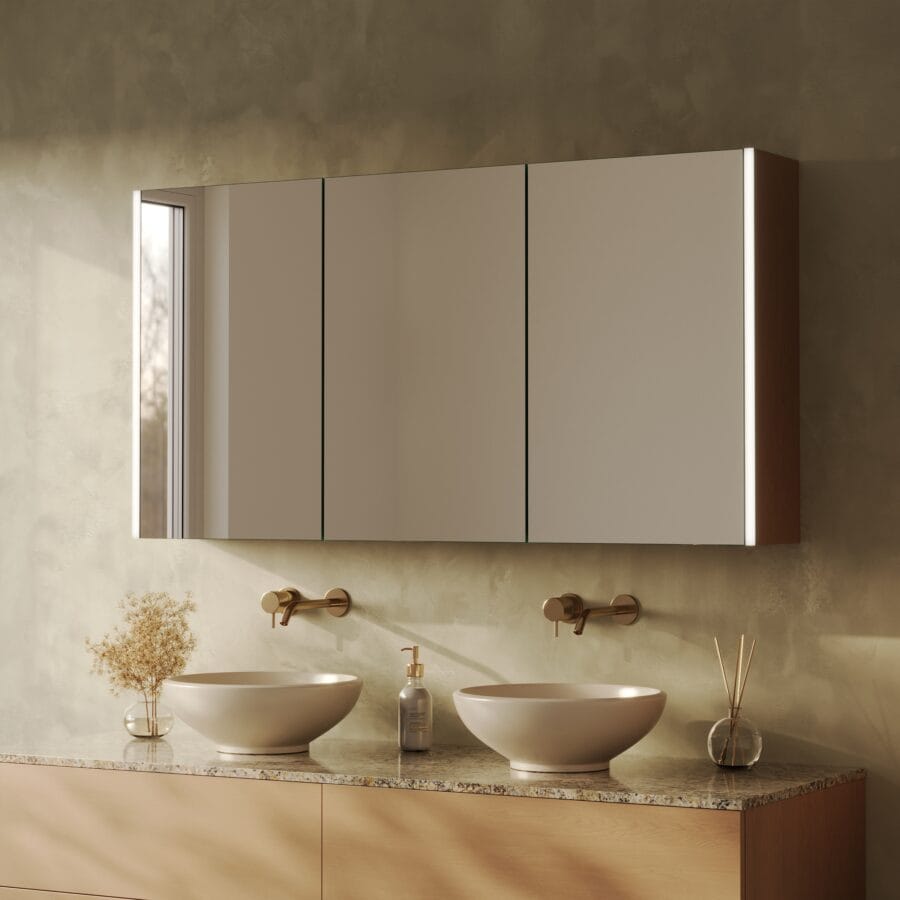 Spiegelschrank fürs Bad mit Beleuchtung - Lunara links rechts