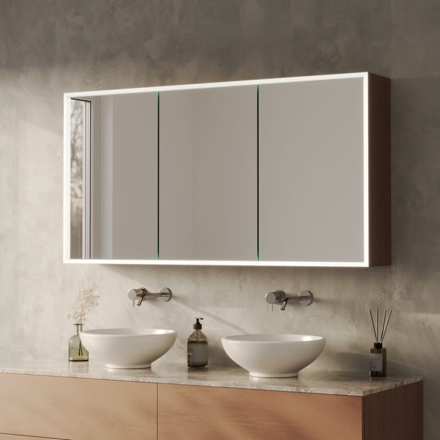 Spiegelschrank fürs Bad mit Beleuchtung - Luvera rundherum