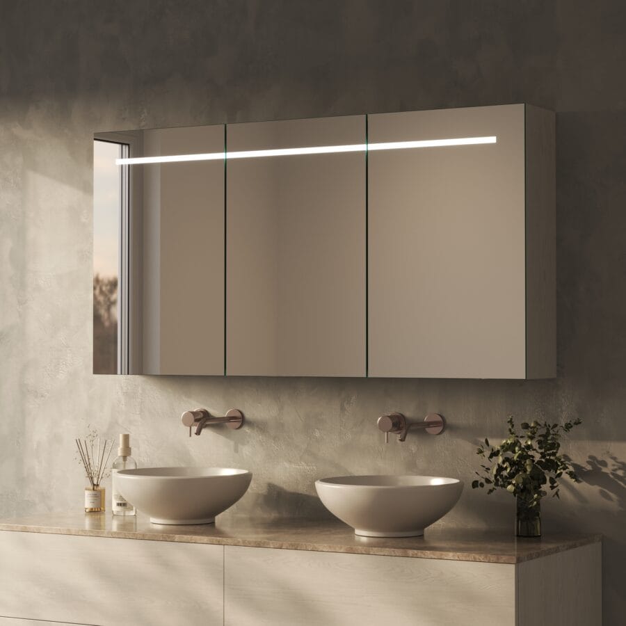 Spiegelschrank fürs Bad mit Beleuchtung - Modena oben