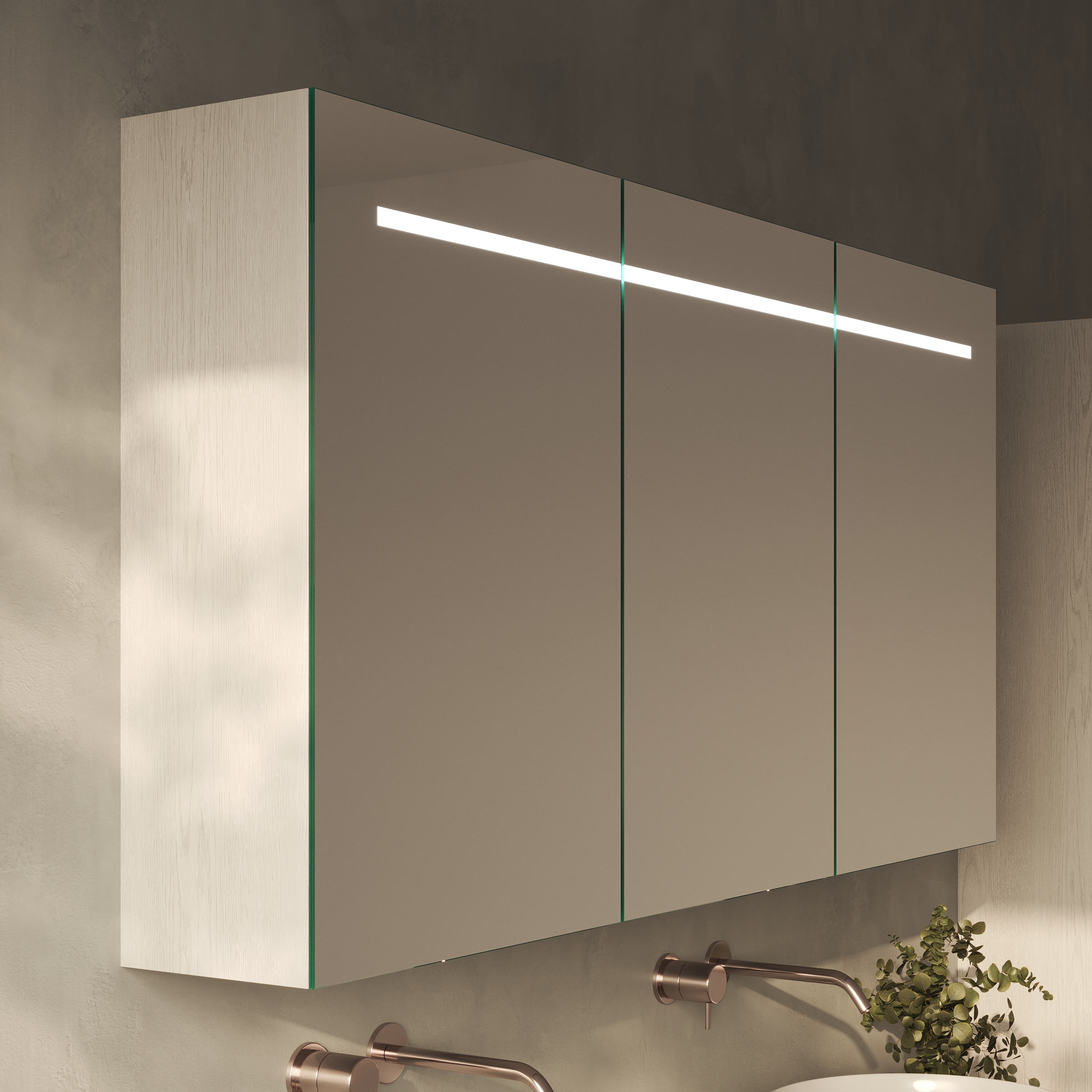 Spiegelschrank fürs Bad mit Beleuchtung - Modena oben – Bild 5