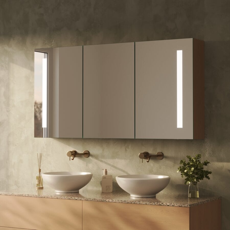 Spiegelschrank fürs Bad mit Beleuchtung - Noera links rechts