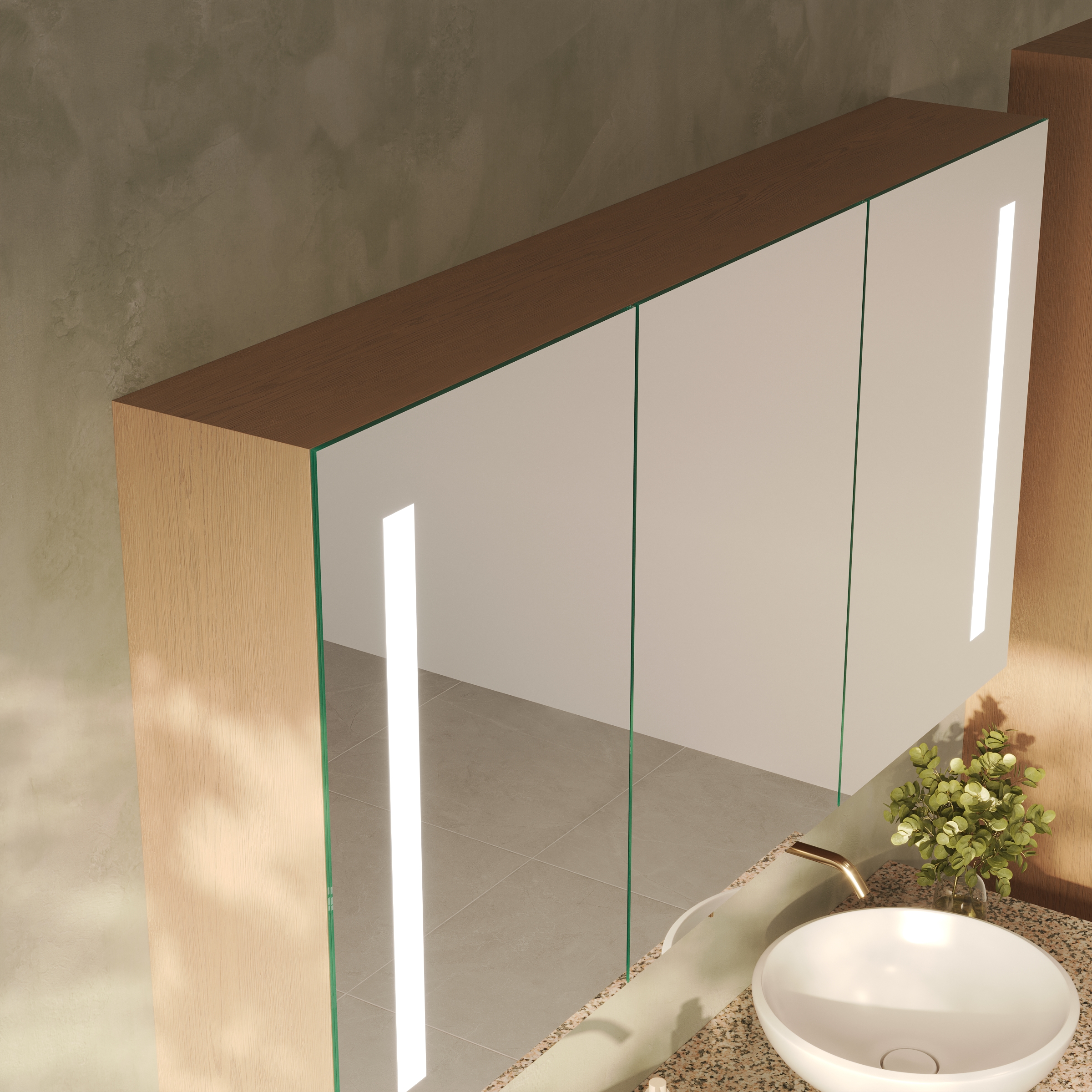 Spiegelschrank fürs Bad mit Beleuchtung - Noera links rechts – Bild 6