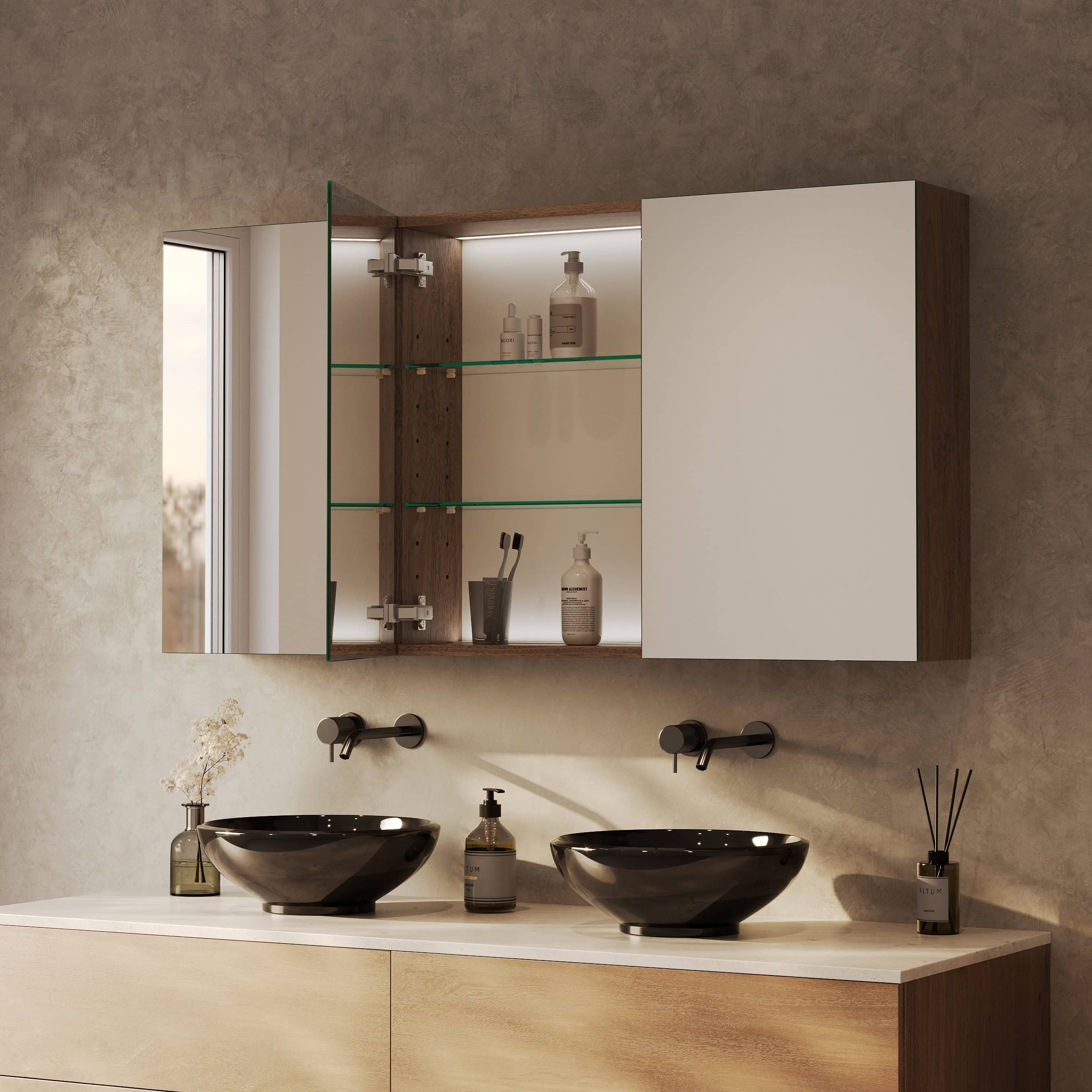 Spiegelschrank fürs Bad mit Innenbeleuchtung - Aurea – Bild 3