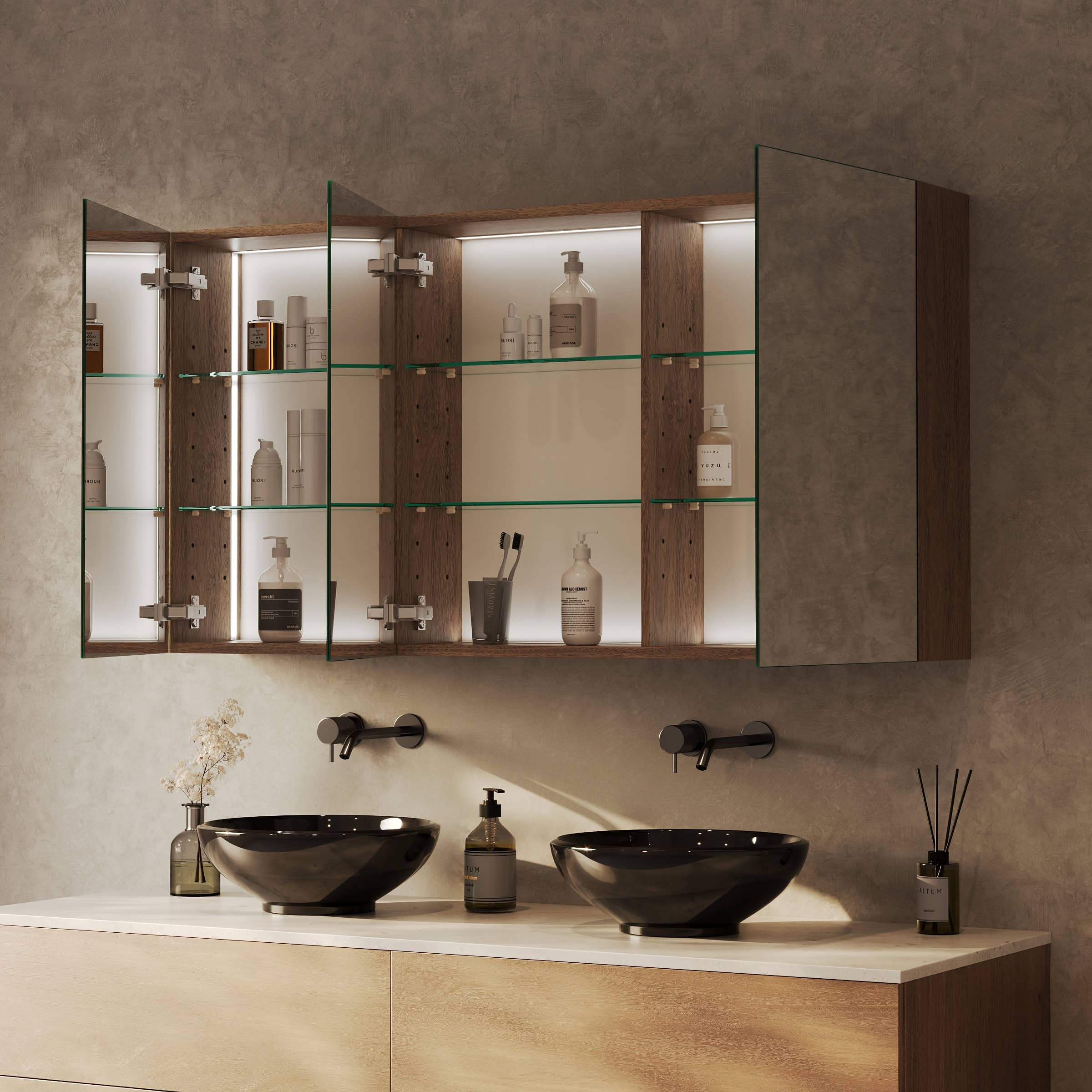 Spiegelschrank fürs Bad mit Innenbeleuchtung - Aurea – Bild 4