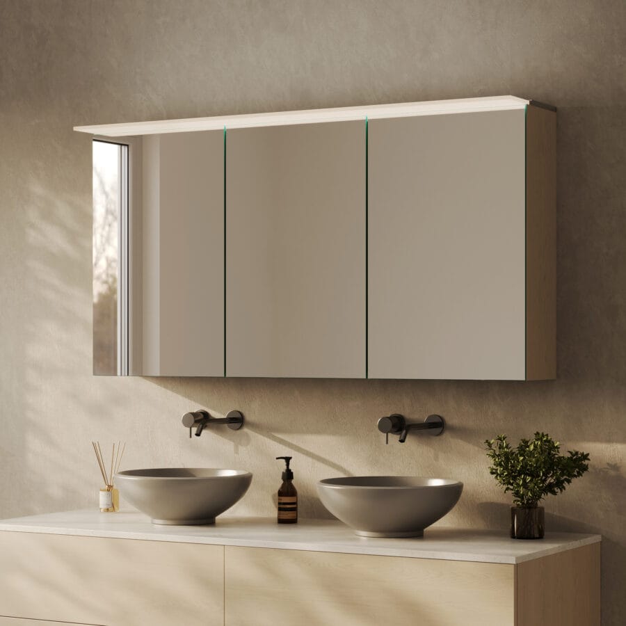Spiegelschrank fürs Bad mit Leuchte - Luana