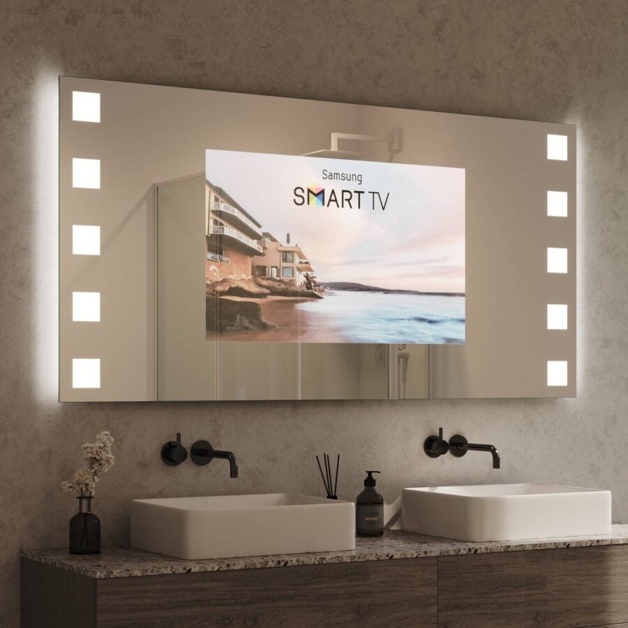 TV Spiegel mit Beleuchtung - Hollywood links rechts