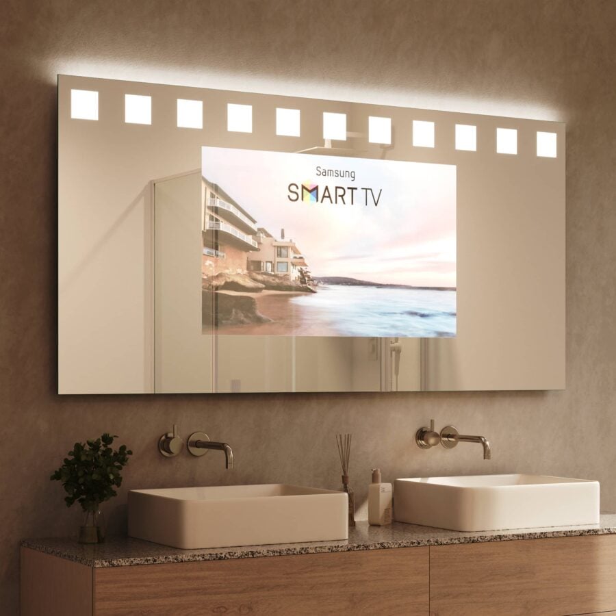 TV Spiegel mit Beleuchtung - Hollywood oben