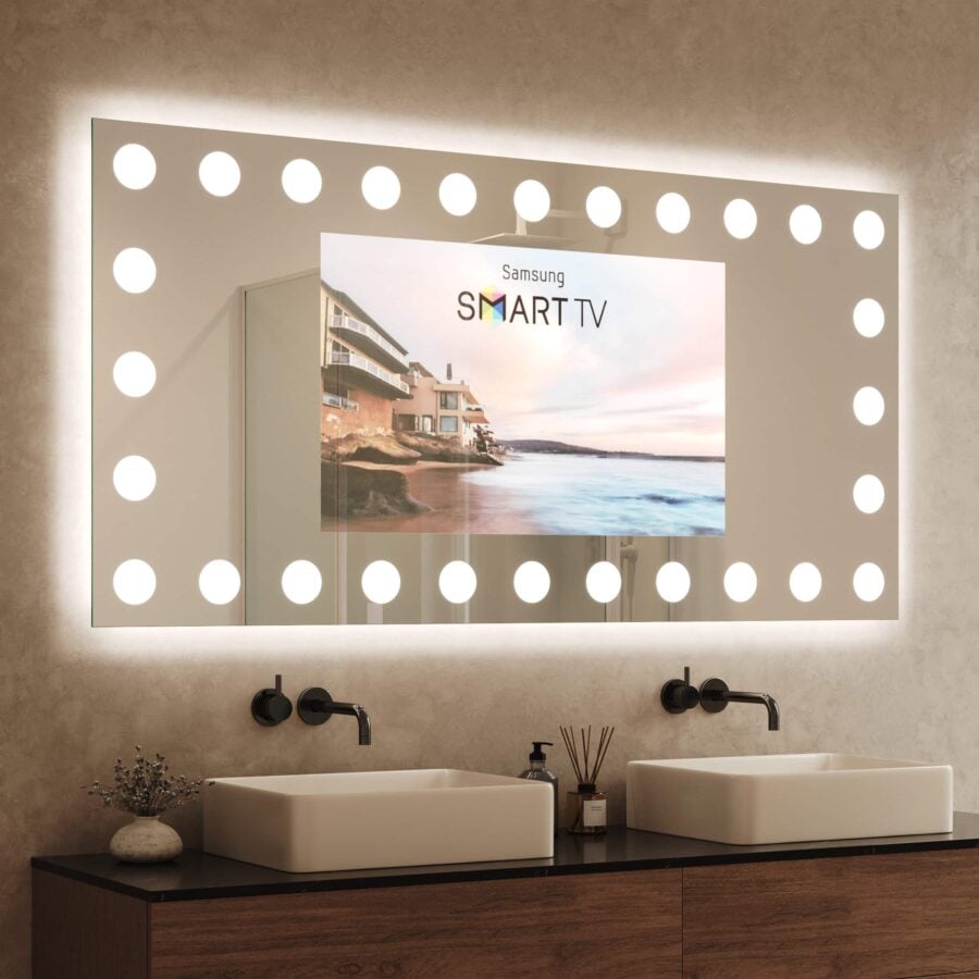 TV Spiegel mit Beleuchtung - Hollywood rundherum