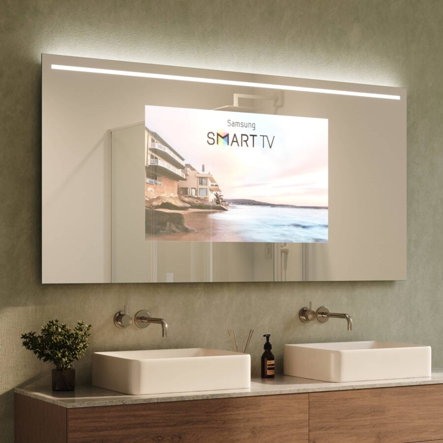 TV Spiegel mit Beleuchtung - Modena oben