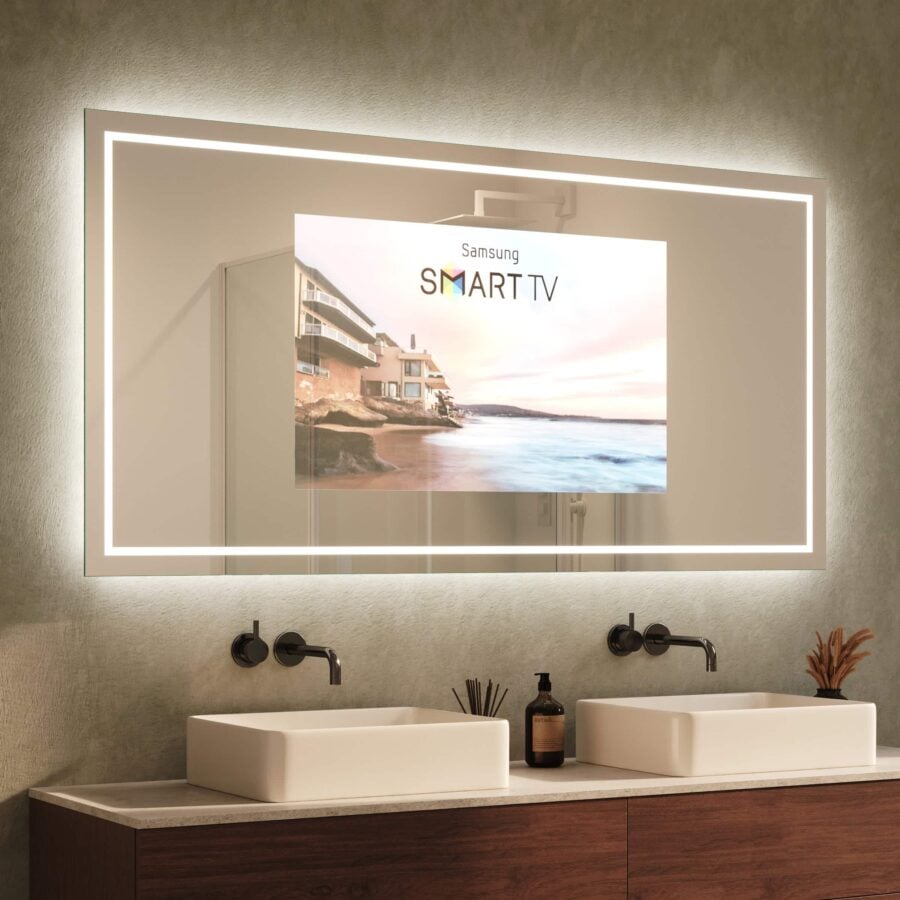 TV Spiegel mit Beleuchtung - Modena rundherum