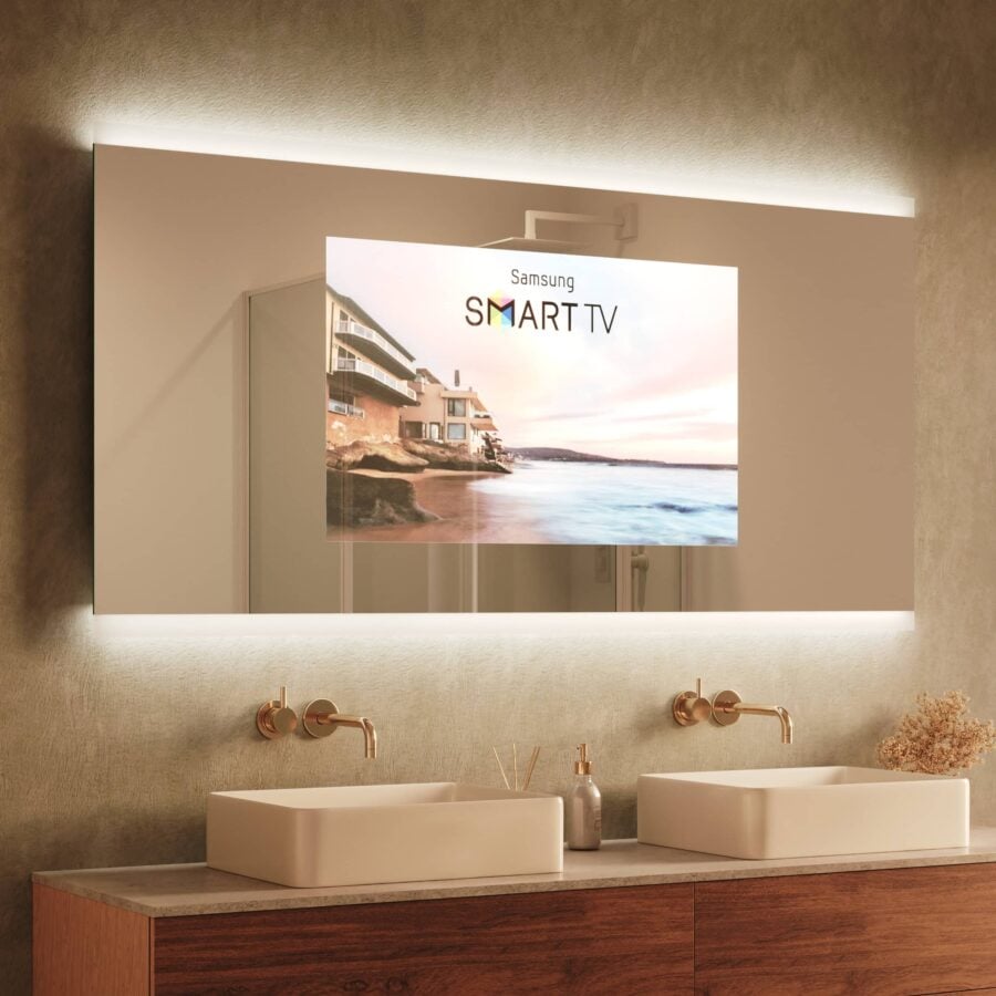 TV Spiegel mit Beleuchtung - Noemi oben unten