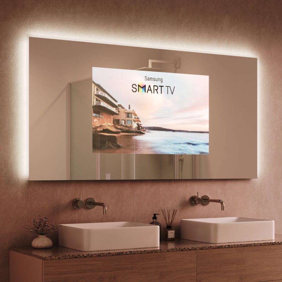 TV Spiegel mit Beleuchtung - Siena links oben rechts