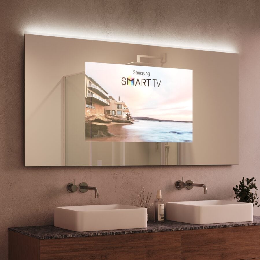TV Spiegel mit Beleuchtung - Siena oben