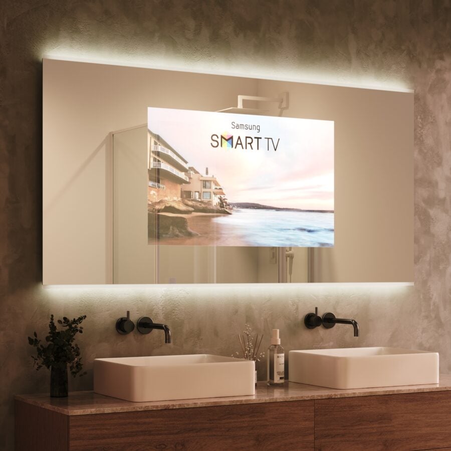 TV Spiegel mit Beleuchtung - Siena oben unten