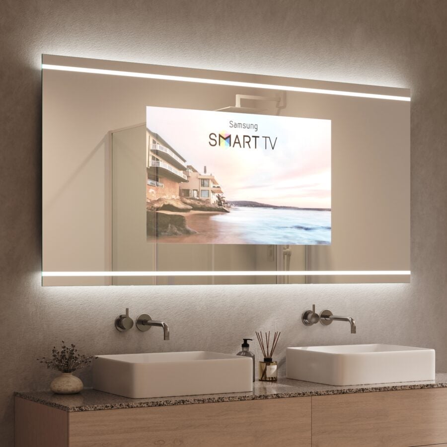 TV Spiegel mit Beleuchtung - Viela oben unten