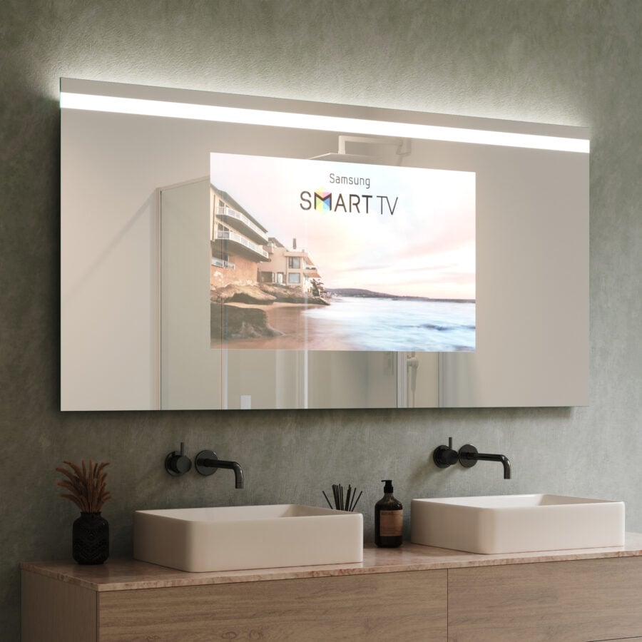 TV Spiegel mit Beleuchtung - Viola oben